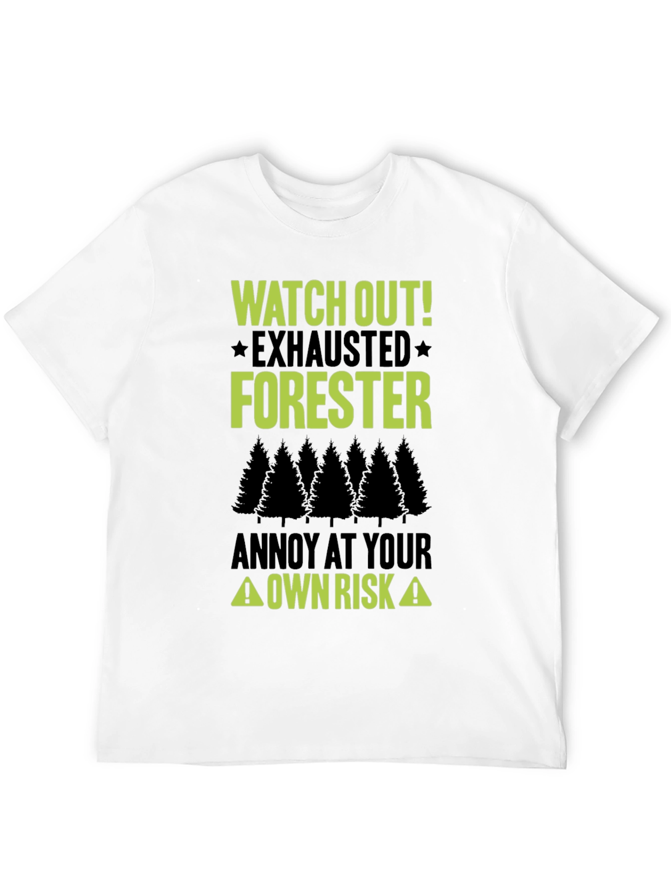 Black Exhausted Forester T-Shirt - Funny Forest Humor Tee view 12