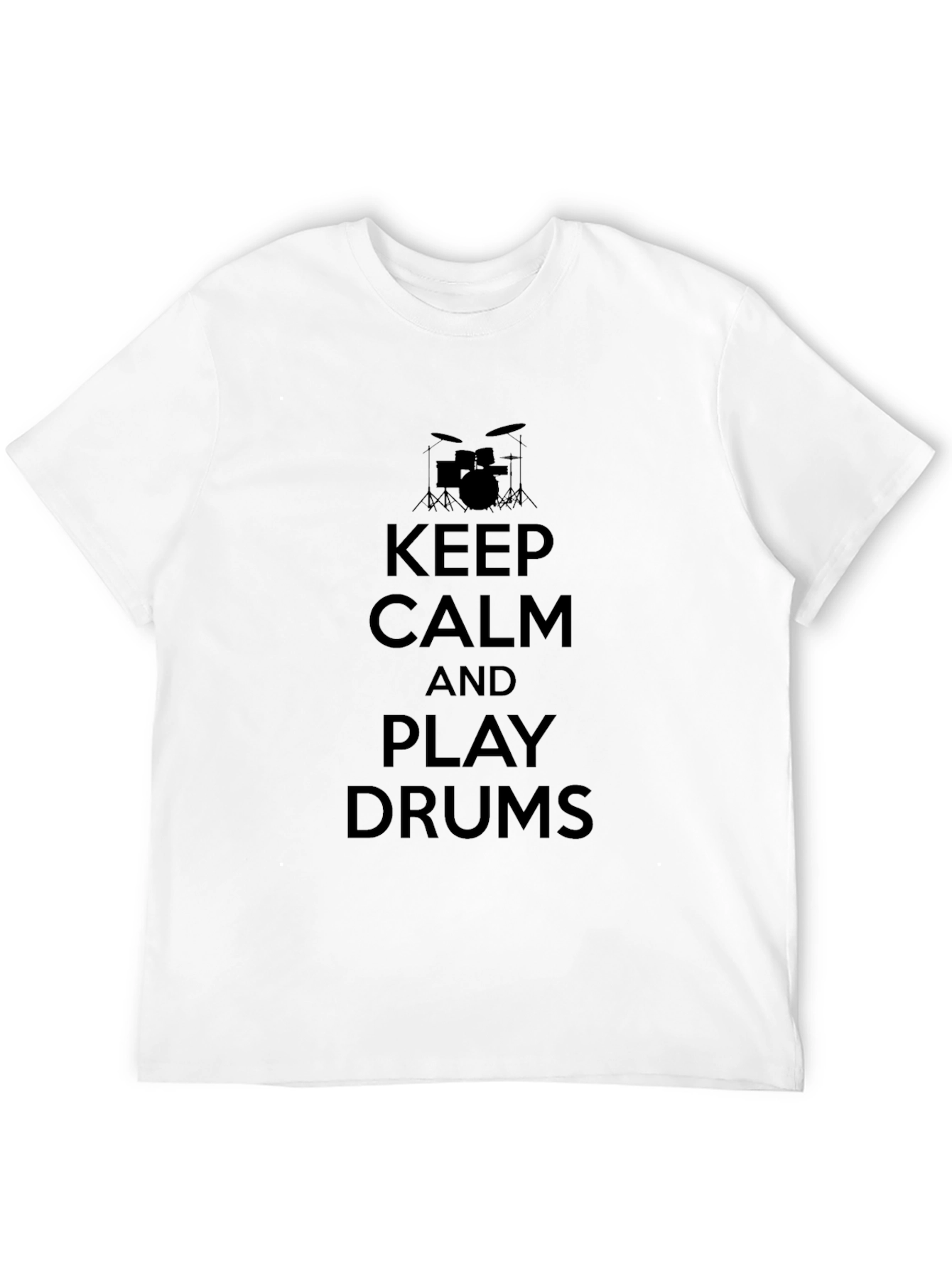 Black Keep Calm and Play Drums Black T-Shirt view 12