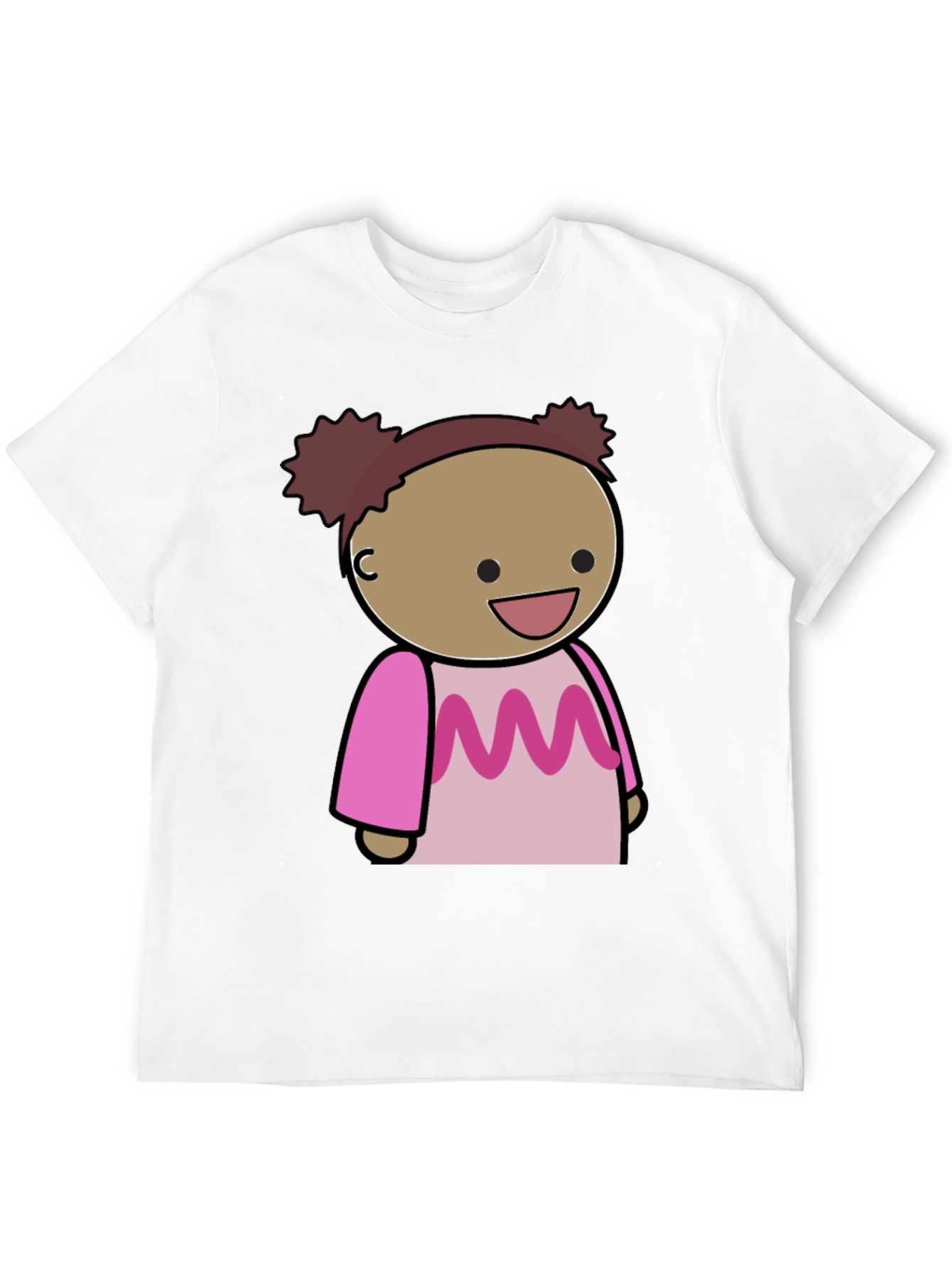 Black Cartoon Character Graphic Tee - Black Cotton Blend view 12