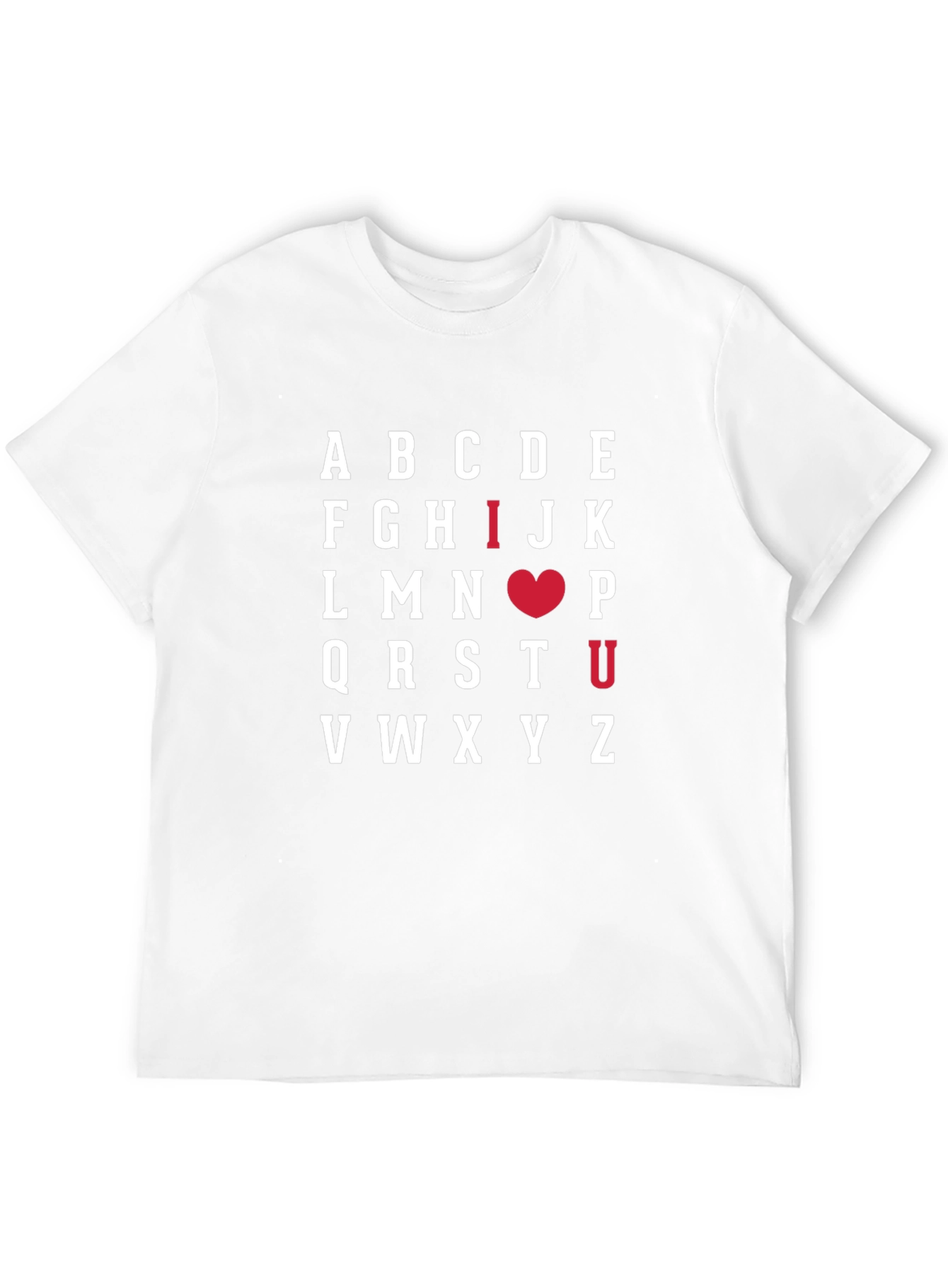 Black I Heart U Alphabet Shirt - Black Cotton Tee view 12