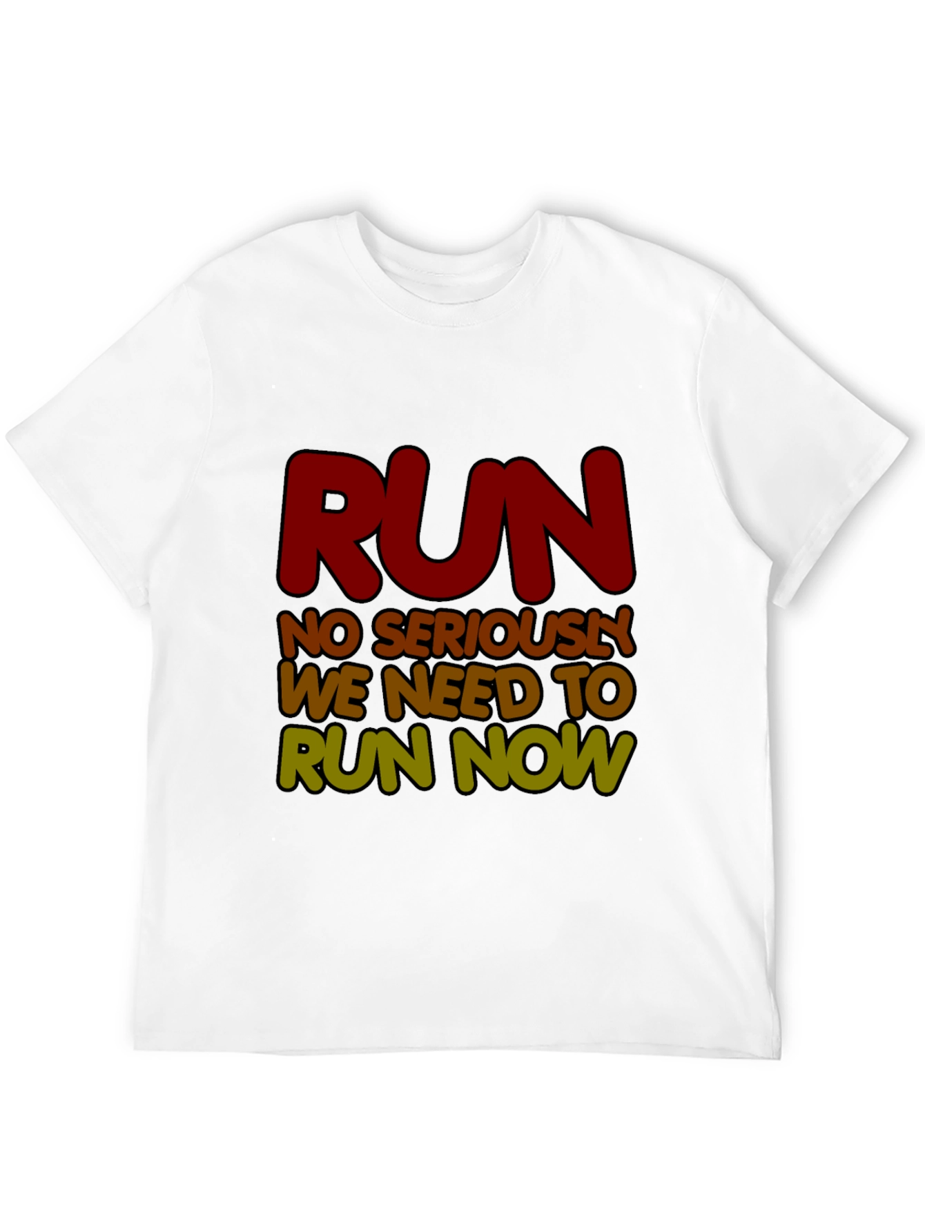 Black Run Now Graphic Tee - Funny Running Shirt view 12