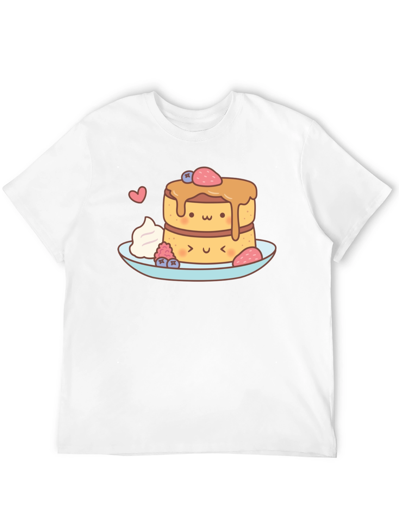 Black Kawaii Pancakes Graphic Tee - Sweet Treat Shirt view 12
