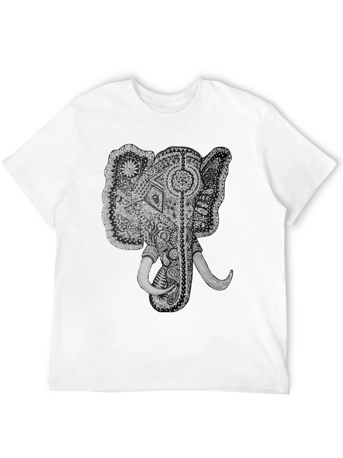 Black Elephant Graphic Tee - Black Cotton T-Shirt view 12