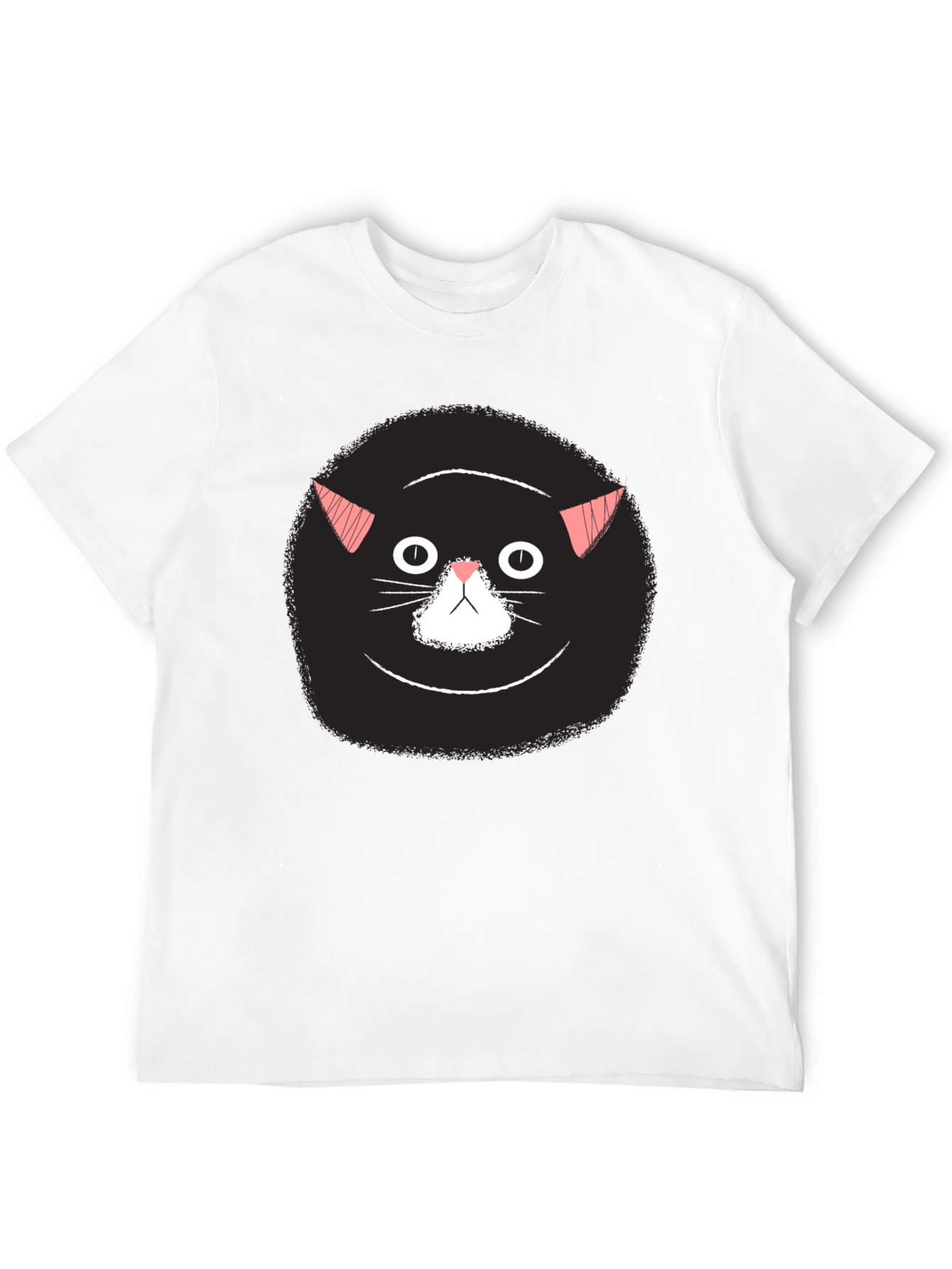 Black Funny Black Cat Face Graphic T-Shirt view 12