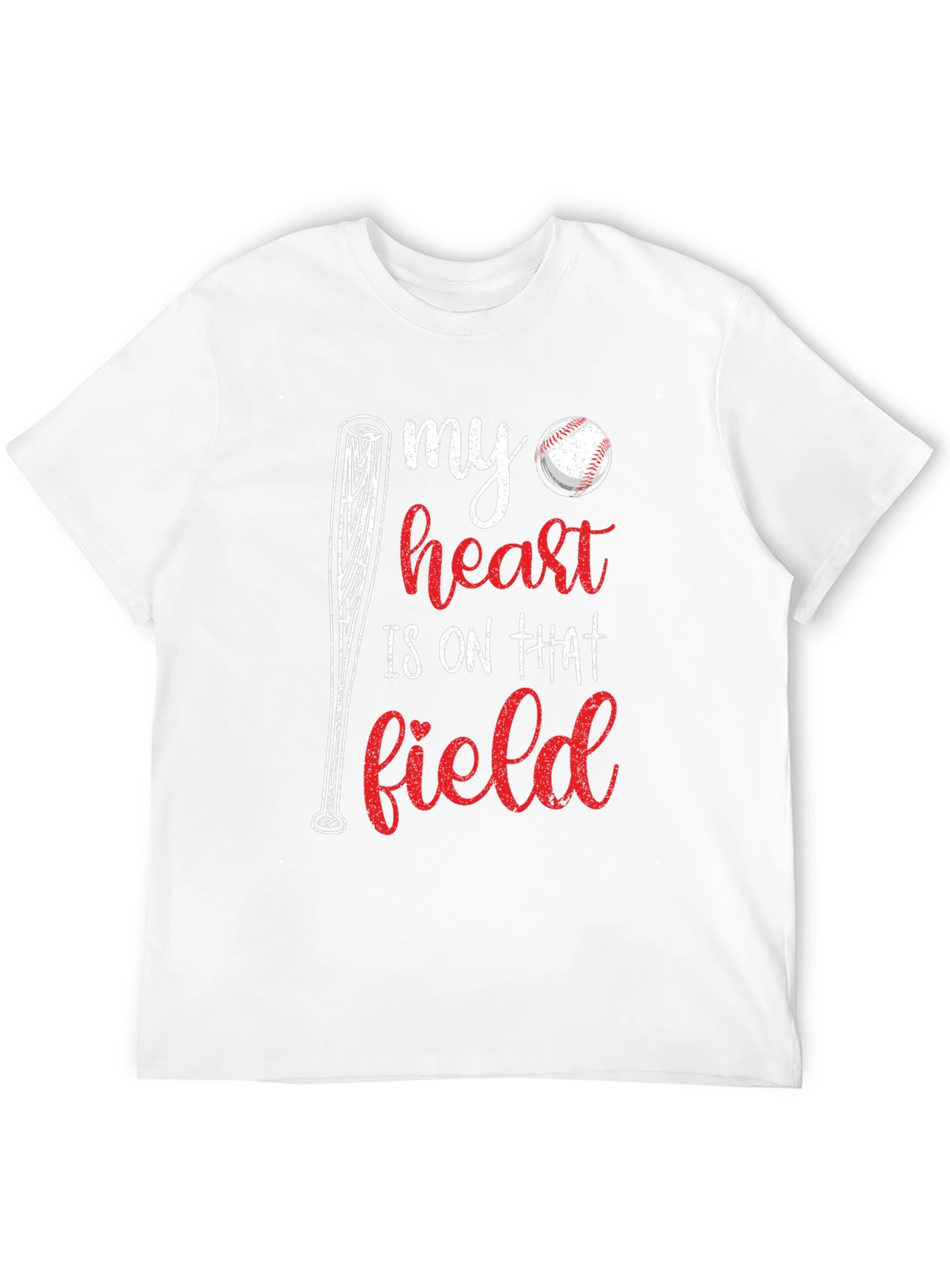 Black Baseball Heart T-Shirt view 12