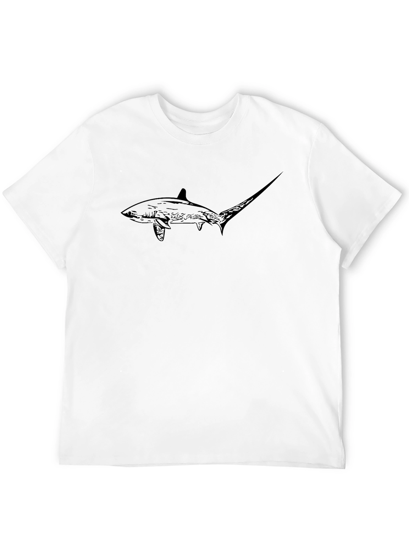 Black Cool Shark Graphic Tee - Black Cotton Blend view 12