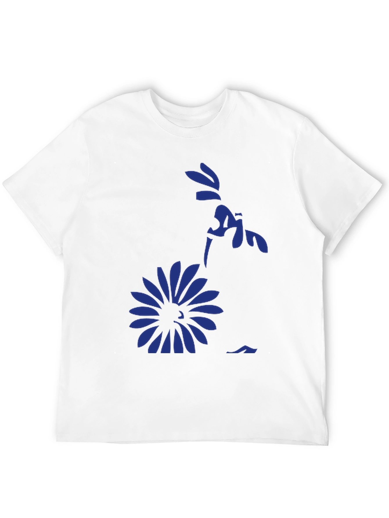 Black Black Graphic Tee - Floral Silhouette Design view 12