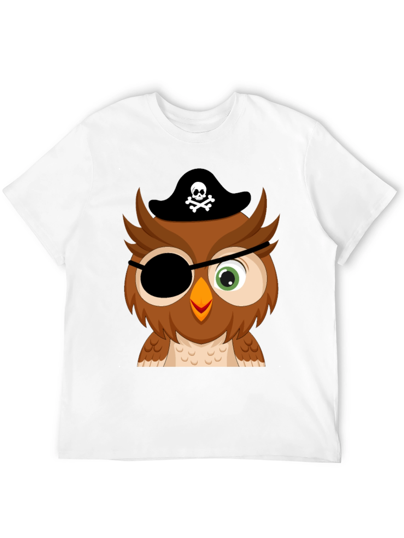 Black Pirate Owl Graphic Tee - Mens Black T-Shirt view 12
