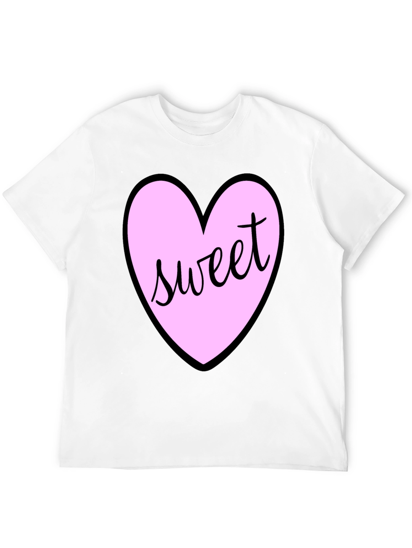 Black Sweet Heart T-Shirt - Black Cotton Valentine's Day Tee view 12