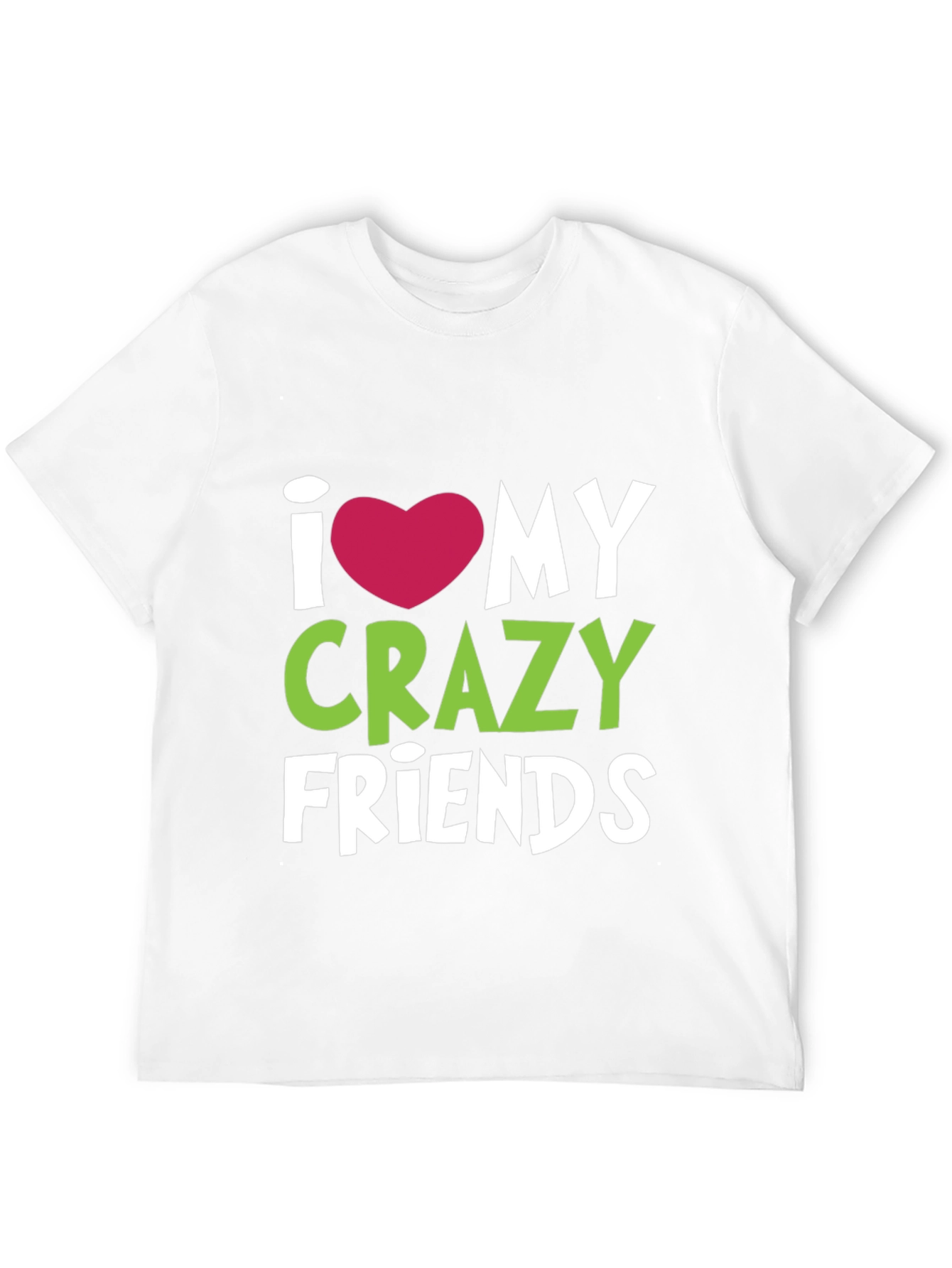 Black I Heart My Crazy Friends T-Shirt - Fun Novelty Tee view 12