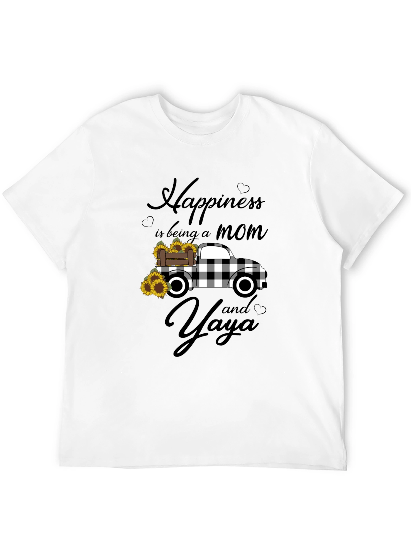 Black Happiness Mom and Yaya Graphic Tee view 12
