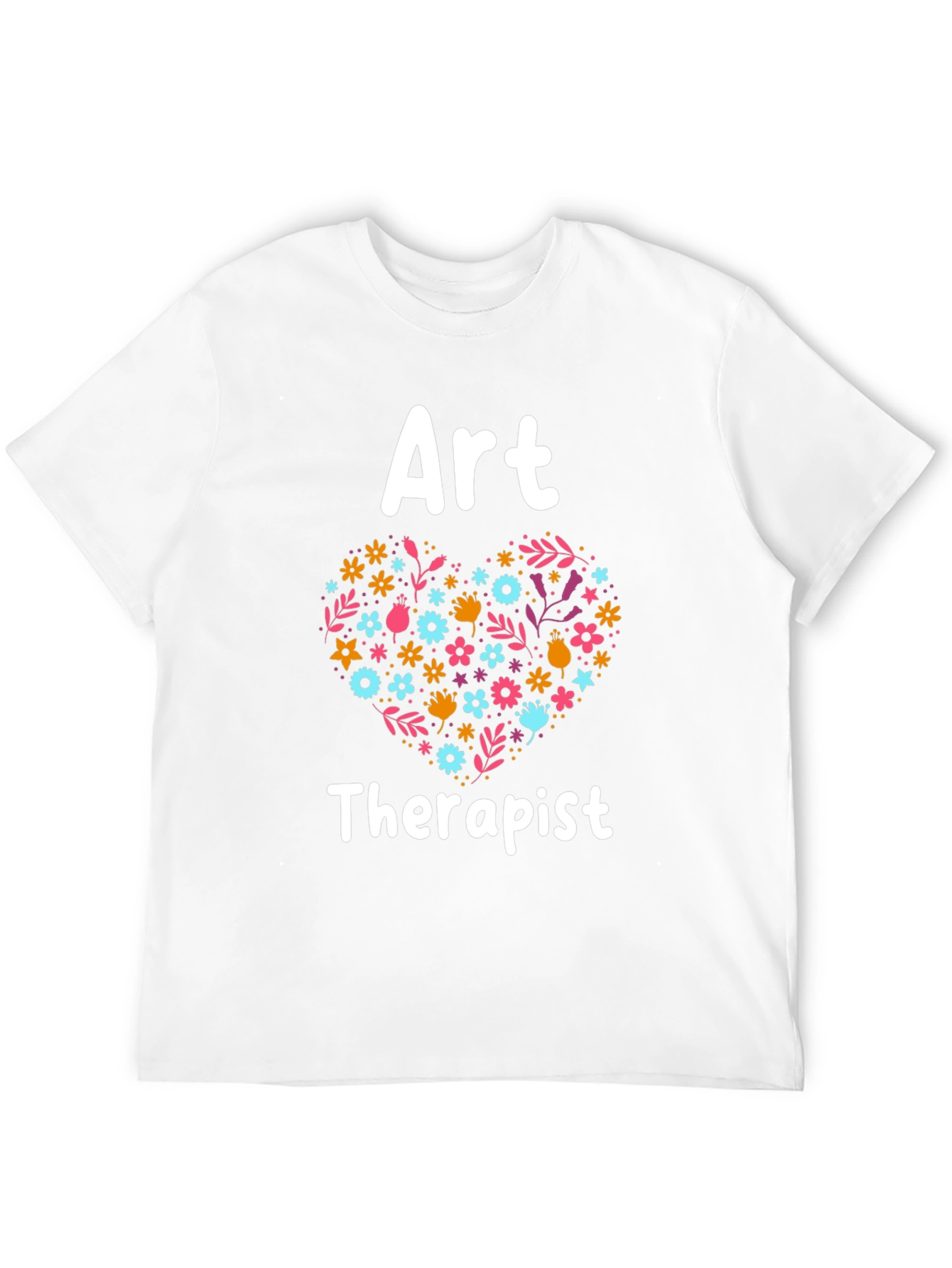 Black Art Therapist Floral Heart Graphic Tee - Black view 12