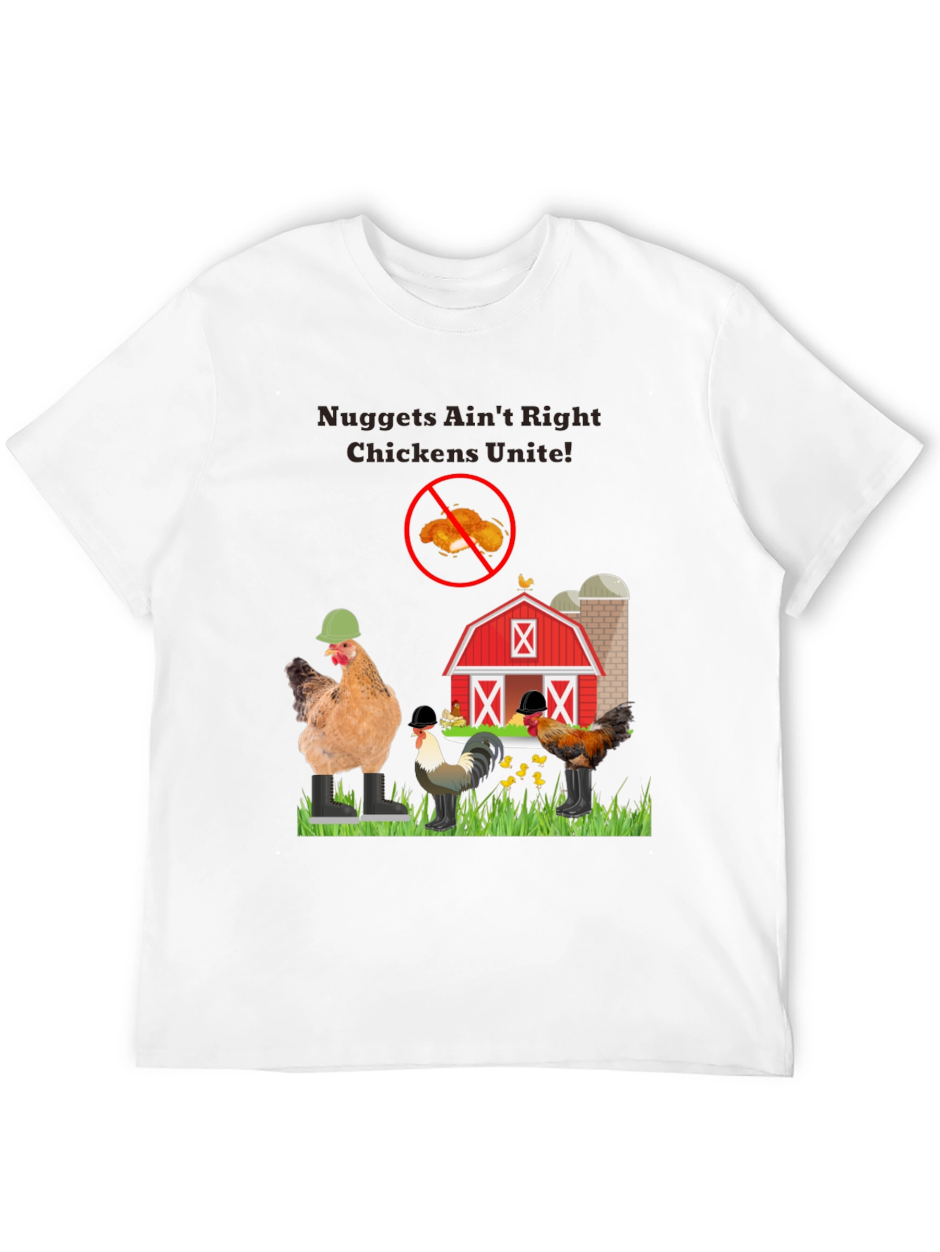 Black Nuggets Ain't Right Chickens Unite! T-Shirt view 12