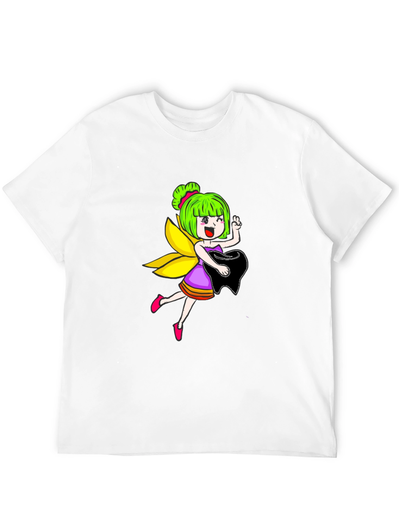 Black Fairy Graphic Print Black Tee view 12