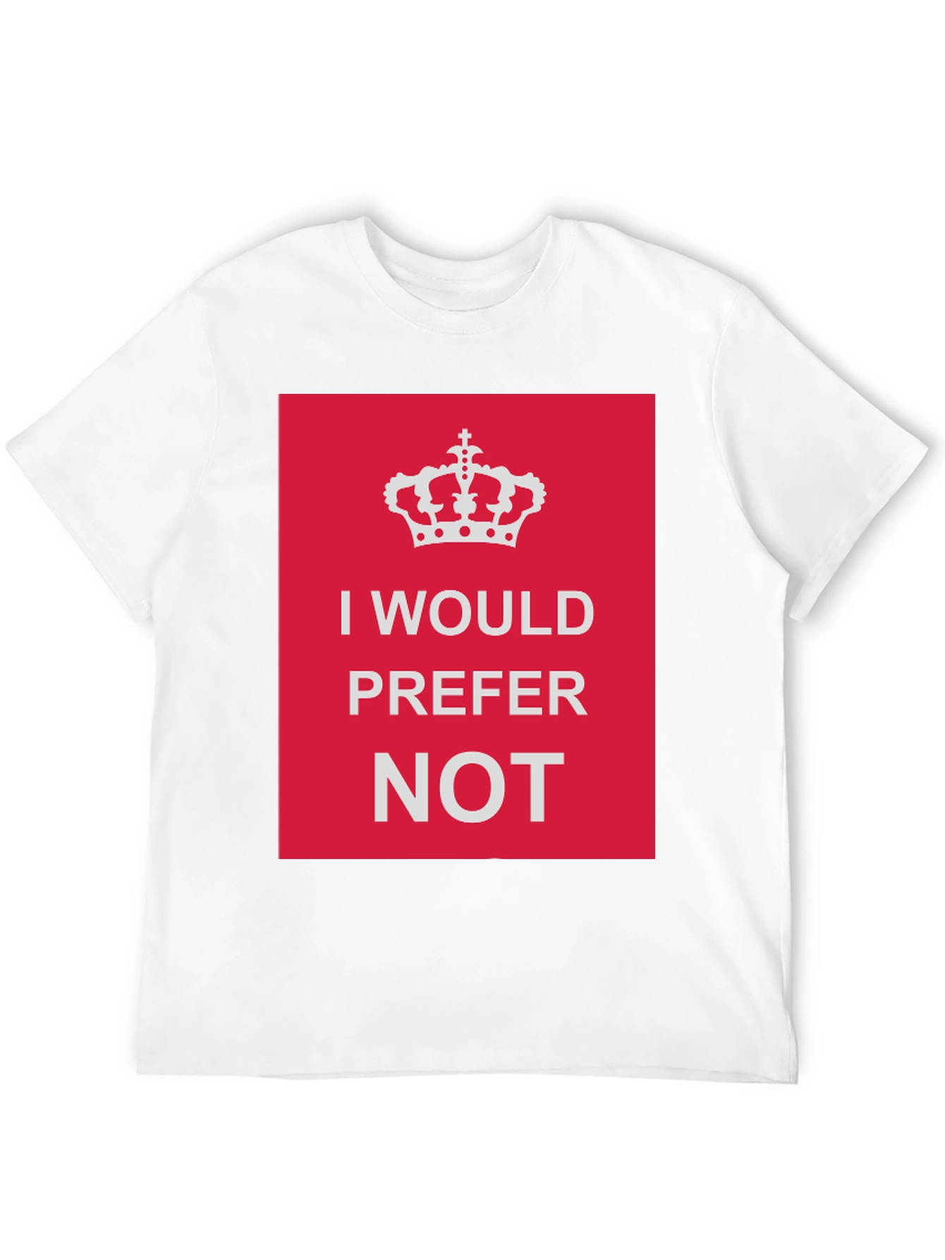 Black I Would Prefer Not Graphic Tee - Funny Novelty T-Shirt view 12
