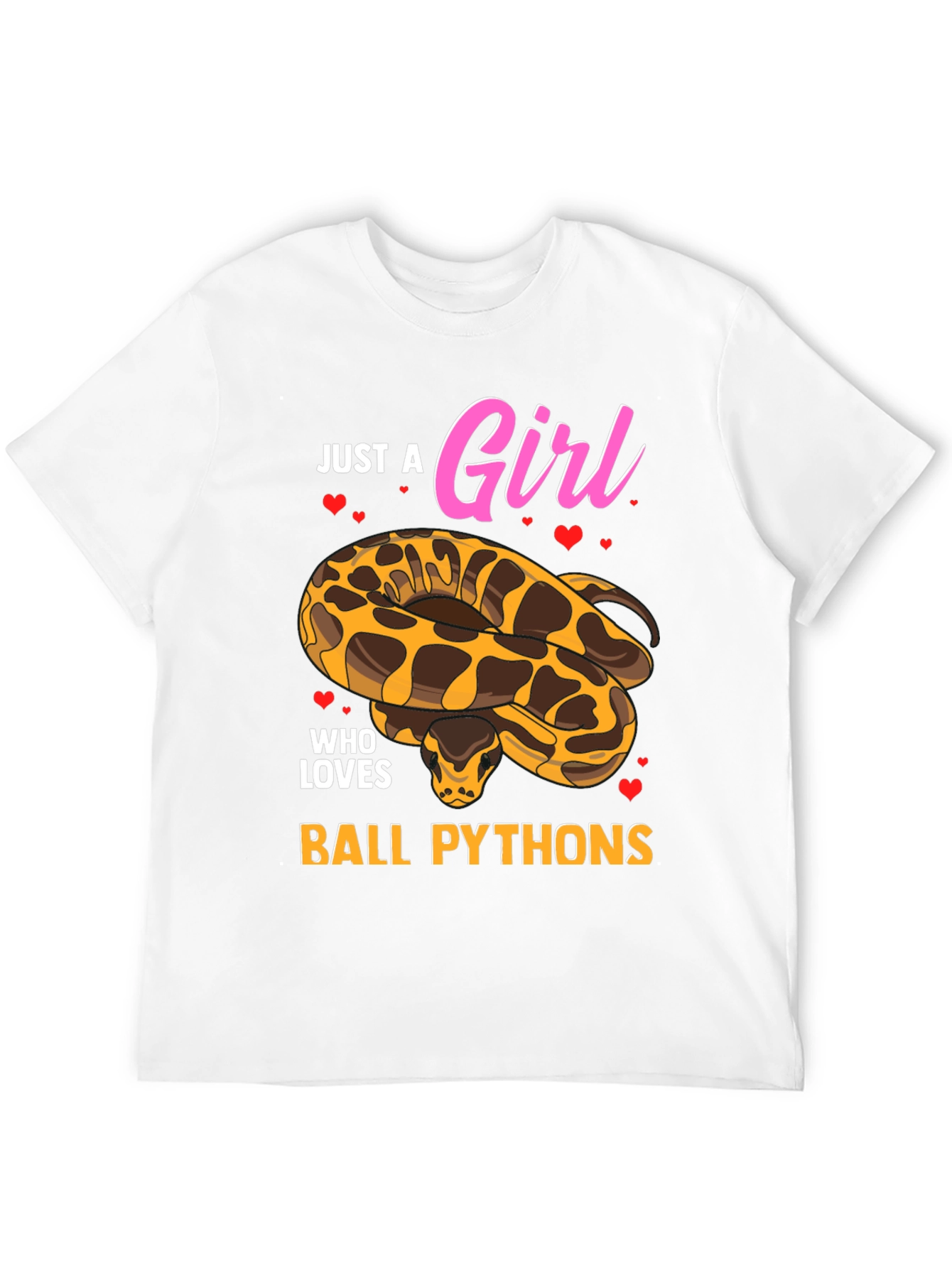 Black Just a Girl Who Loves Ball Pythons T-Shirt view 12