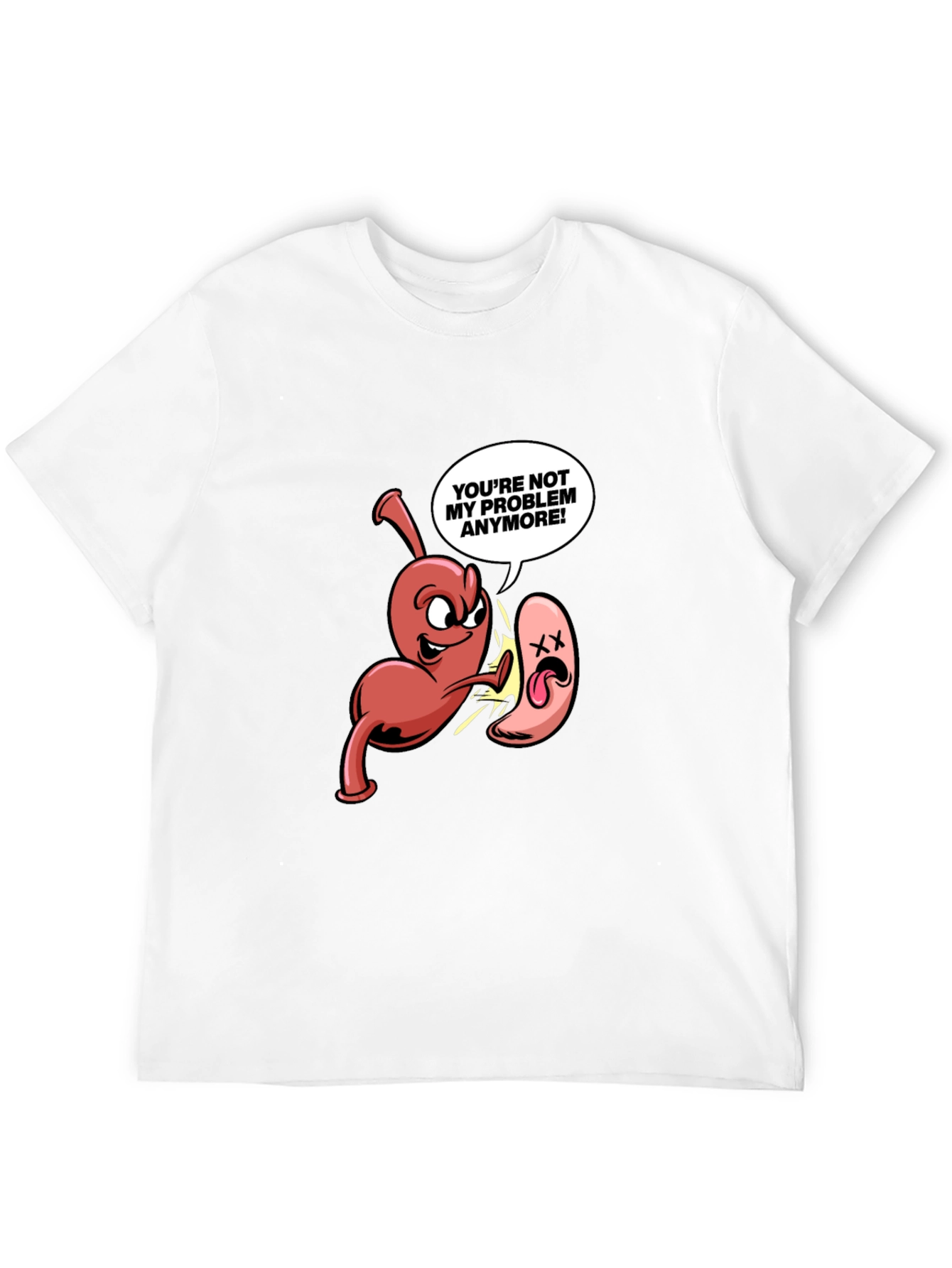 Black Funny Anatomy Humor T-Shirt - "Not My Problem Anymore!" view 12