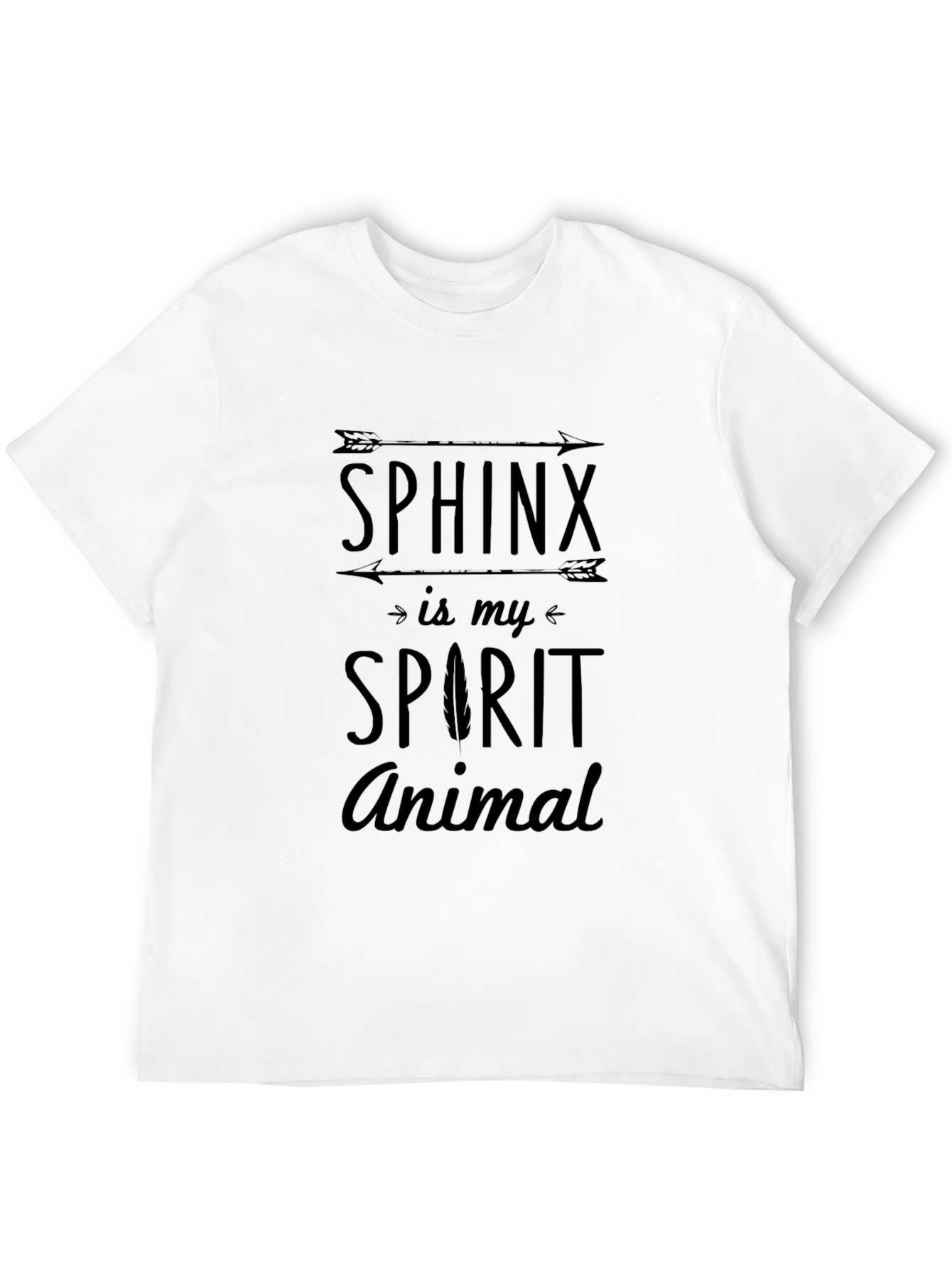 Black Sphinx Spirit Animal Graphic T-Shirt view 12