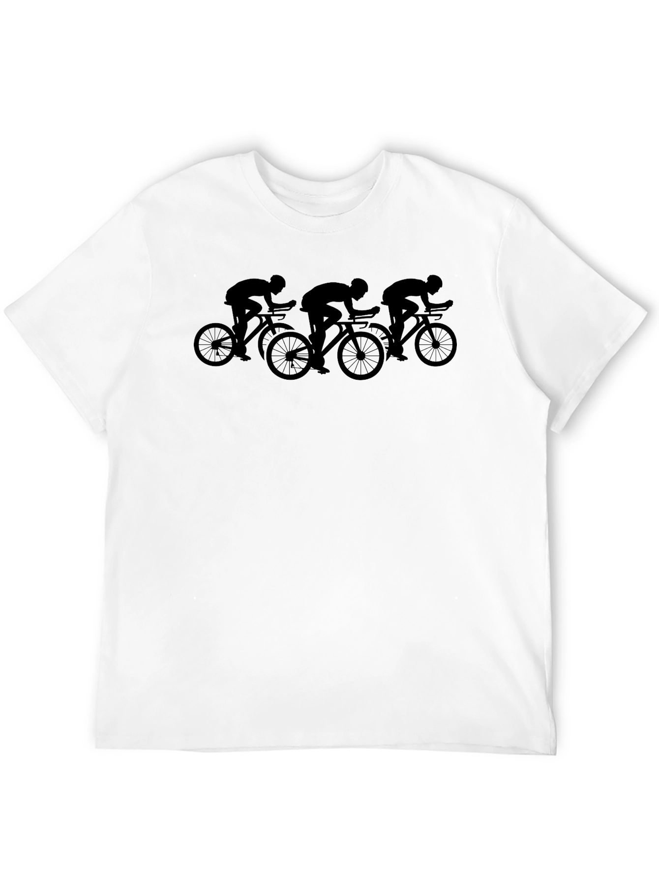Black Cycling Silhouette Black T-Shirt view 12