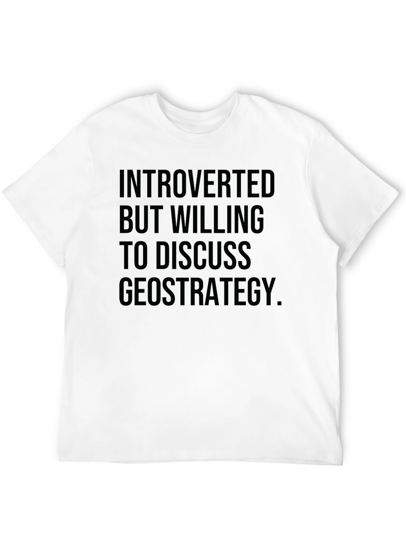 Black Introverted Geostrategy T-Shirt - Black Graphic Tee view 12