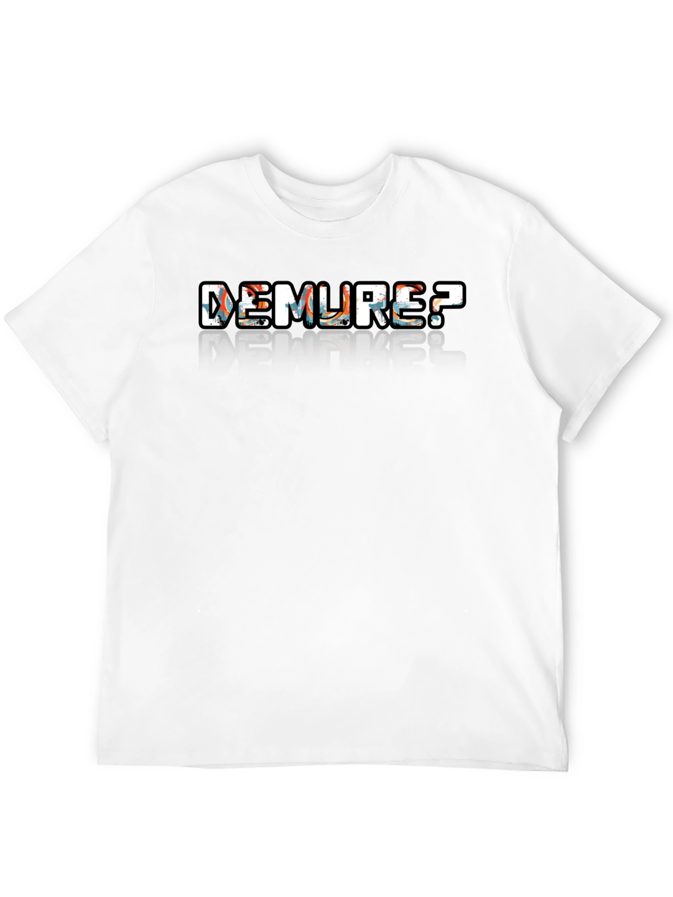 Black Demure? Men's Black Graphic T-Shirt view 12