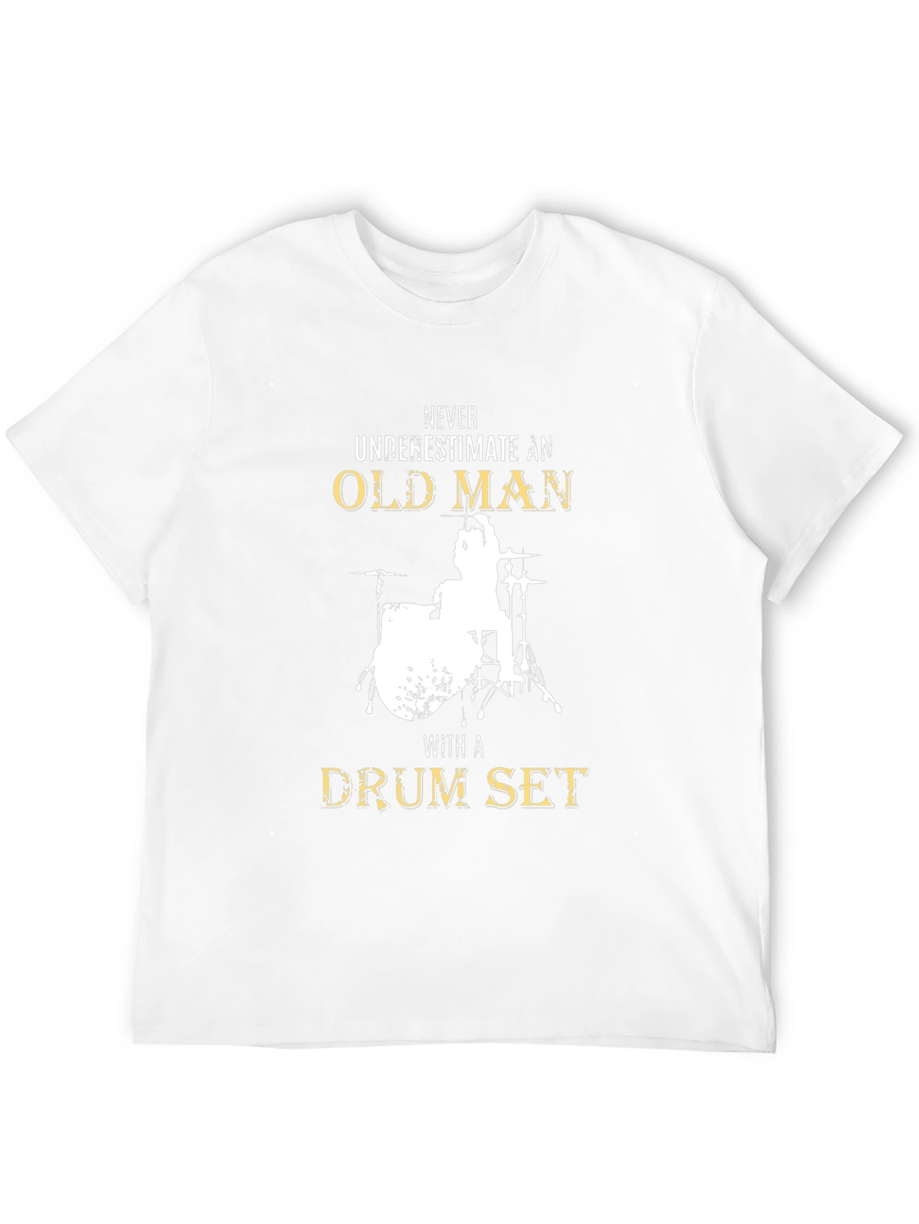 Black Old Man Drum Set T-Shirt - Black Graphic Tee view 12