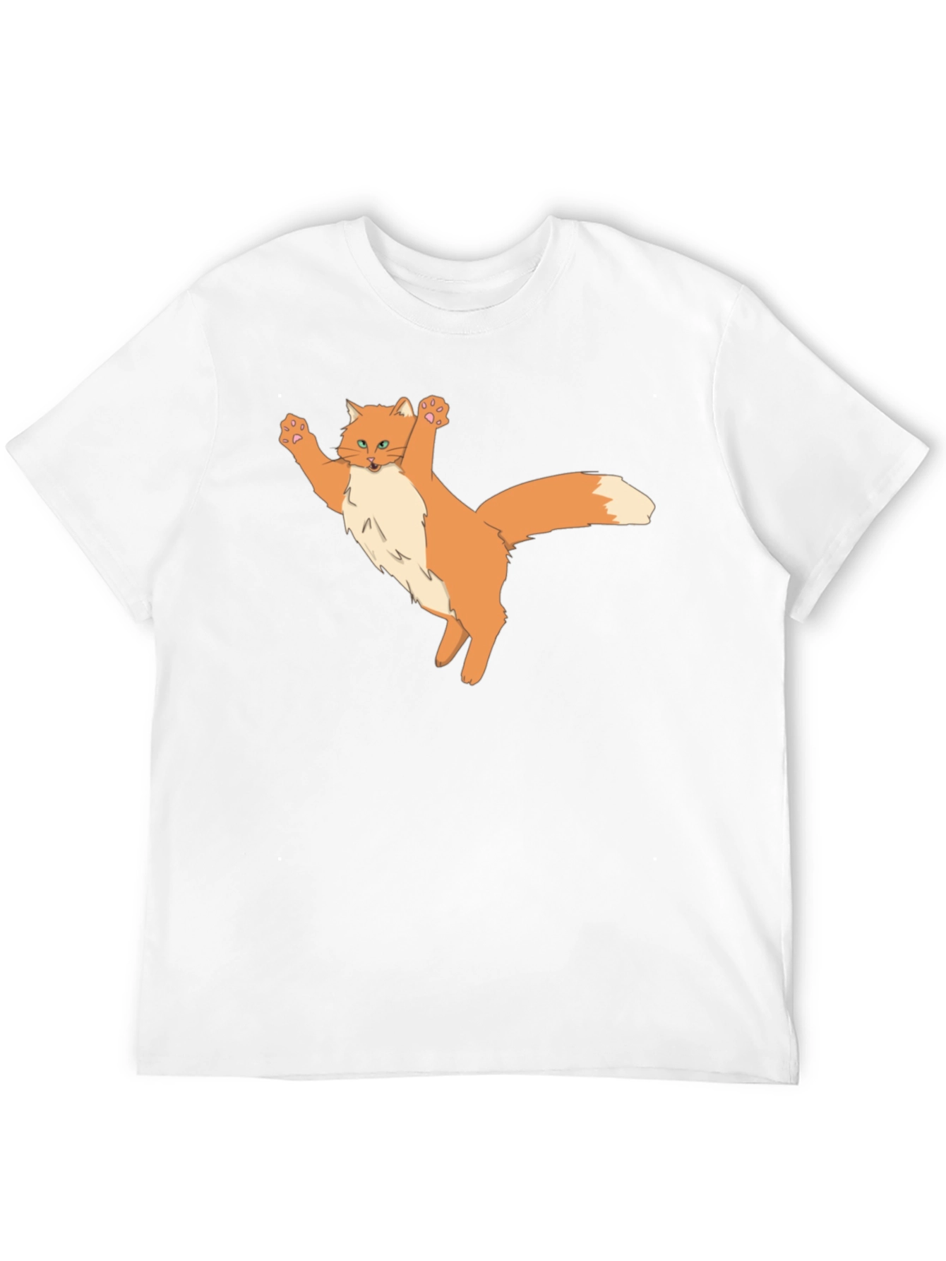 Black Black T-Shirt with Cartoon Cat Design view 12