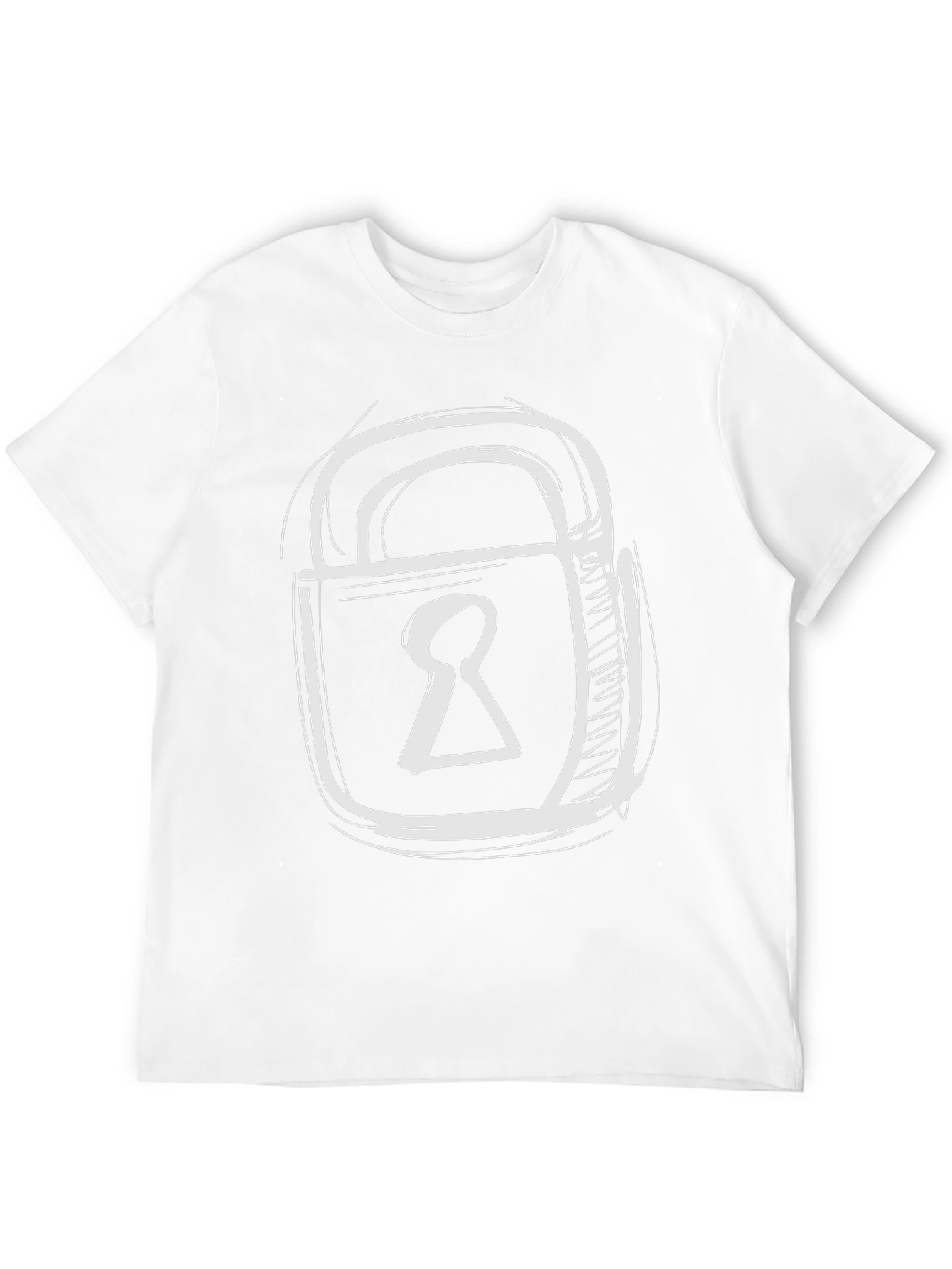 Black Black T-Shirt with Padlock Graphic Print view 12