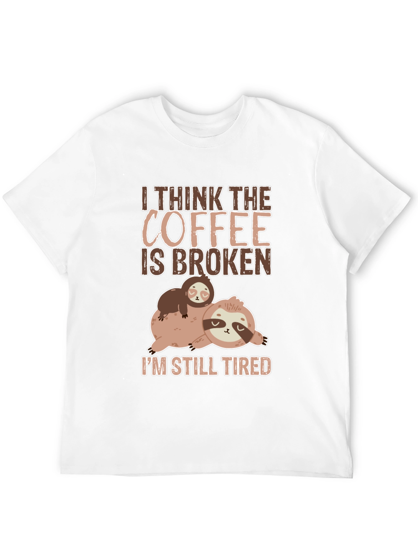 Black Funny Sloth Coffee T-Shirt view 12