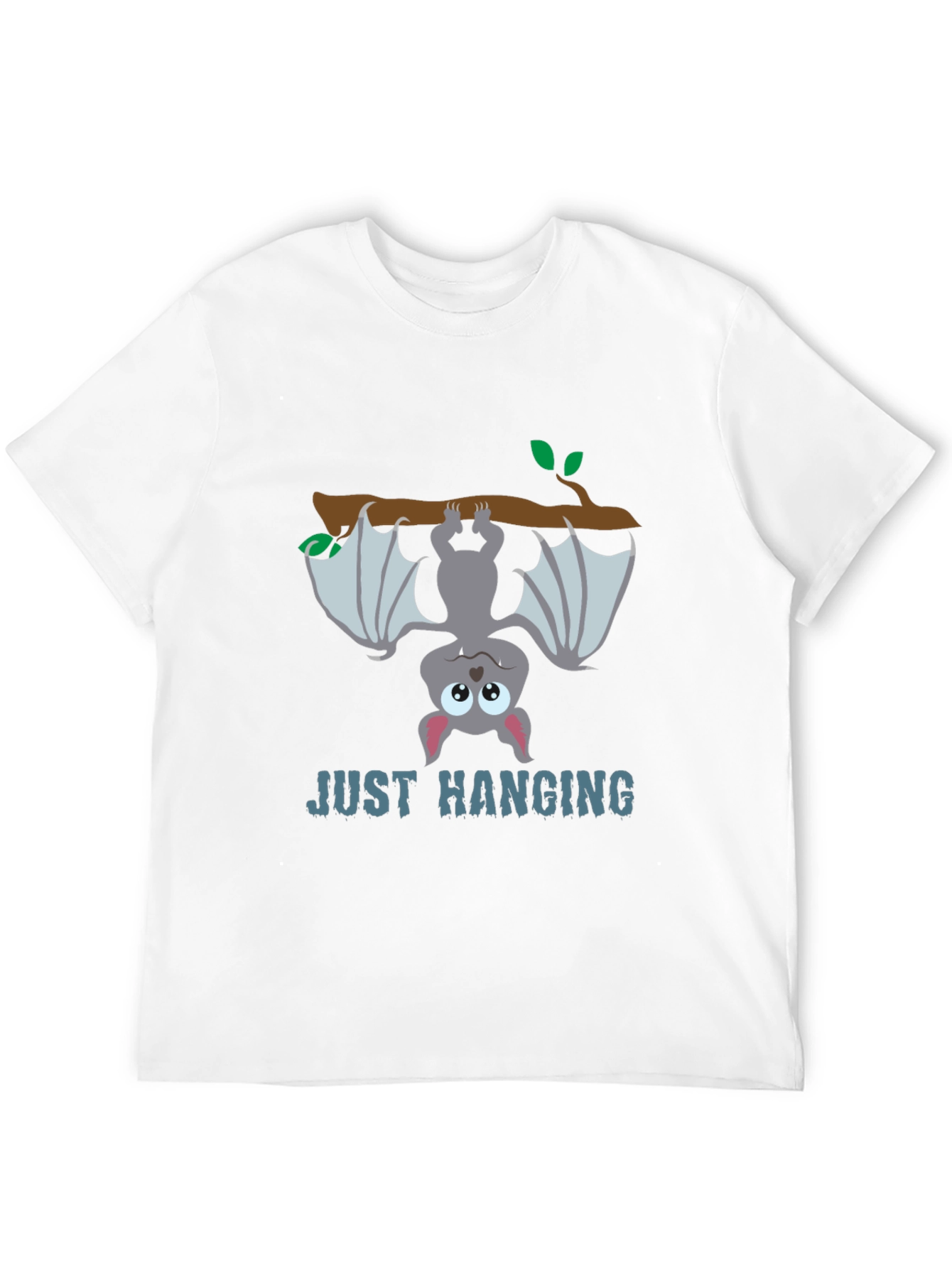 Black Just Hanging Bat Graphic Tee - Black Cotton T-Shirt view 12