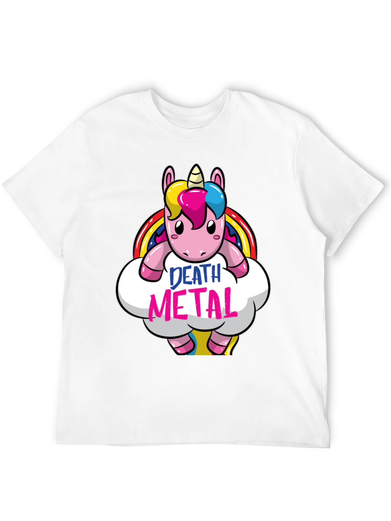 Black Death Metal Unicorn Graphic T-Shirt - Black view 12