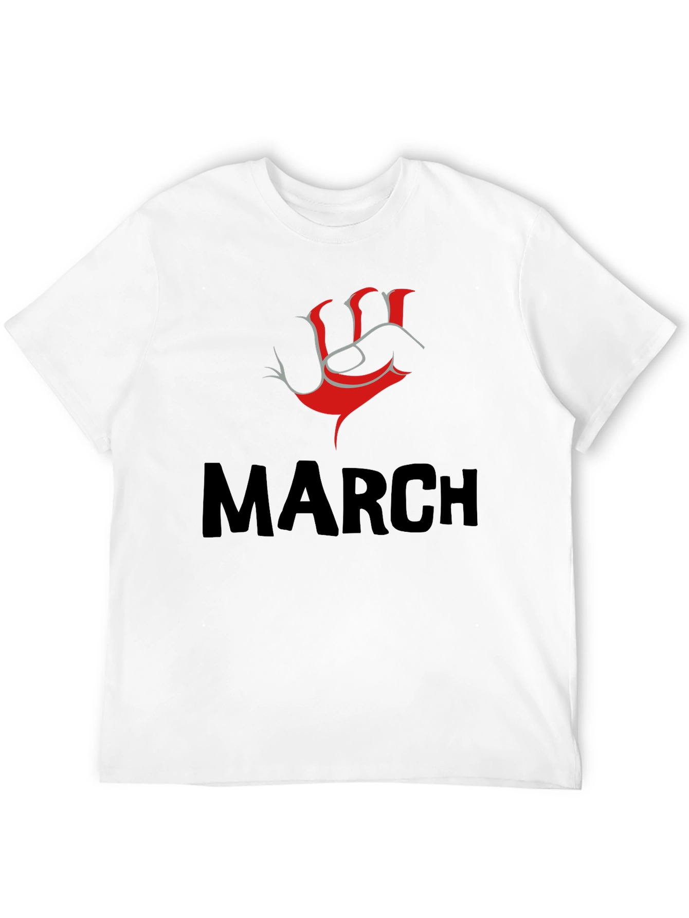 Black Bold March T-Shirt with Red Fist Design - Mens view 12