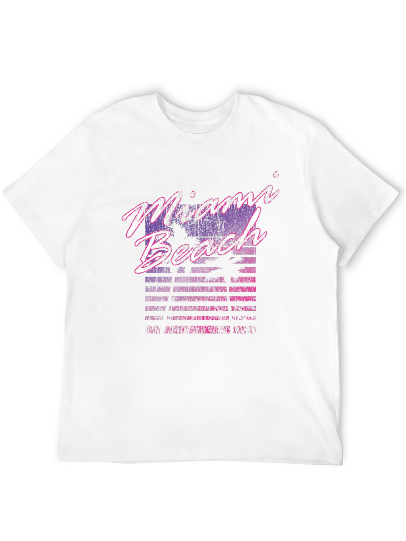 Black Miami Beach Retro Graphic Black T-Shirt view 12