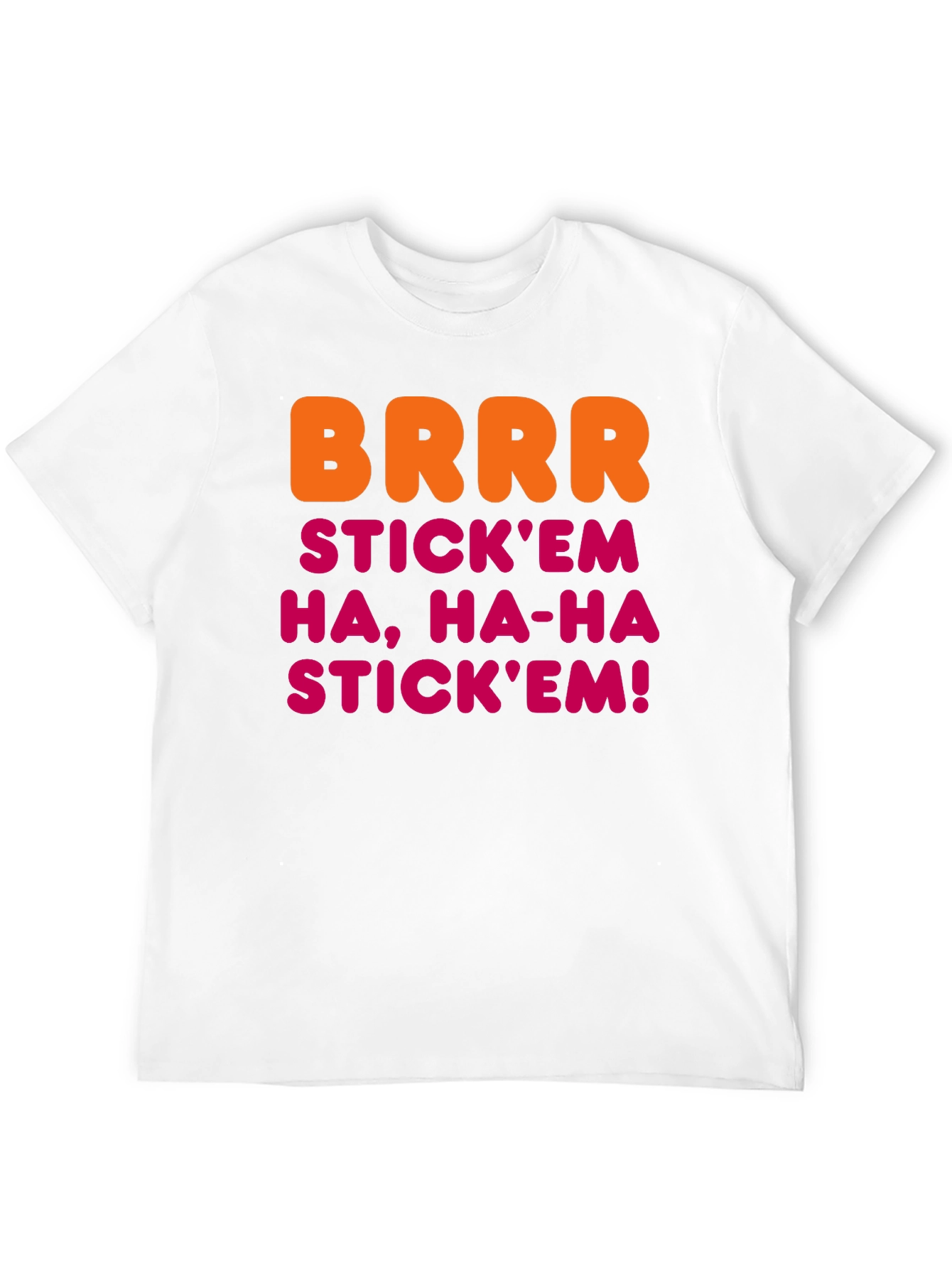 Black BRRR STICK'EM Men's Black T-Shirt view 12