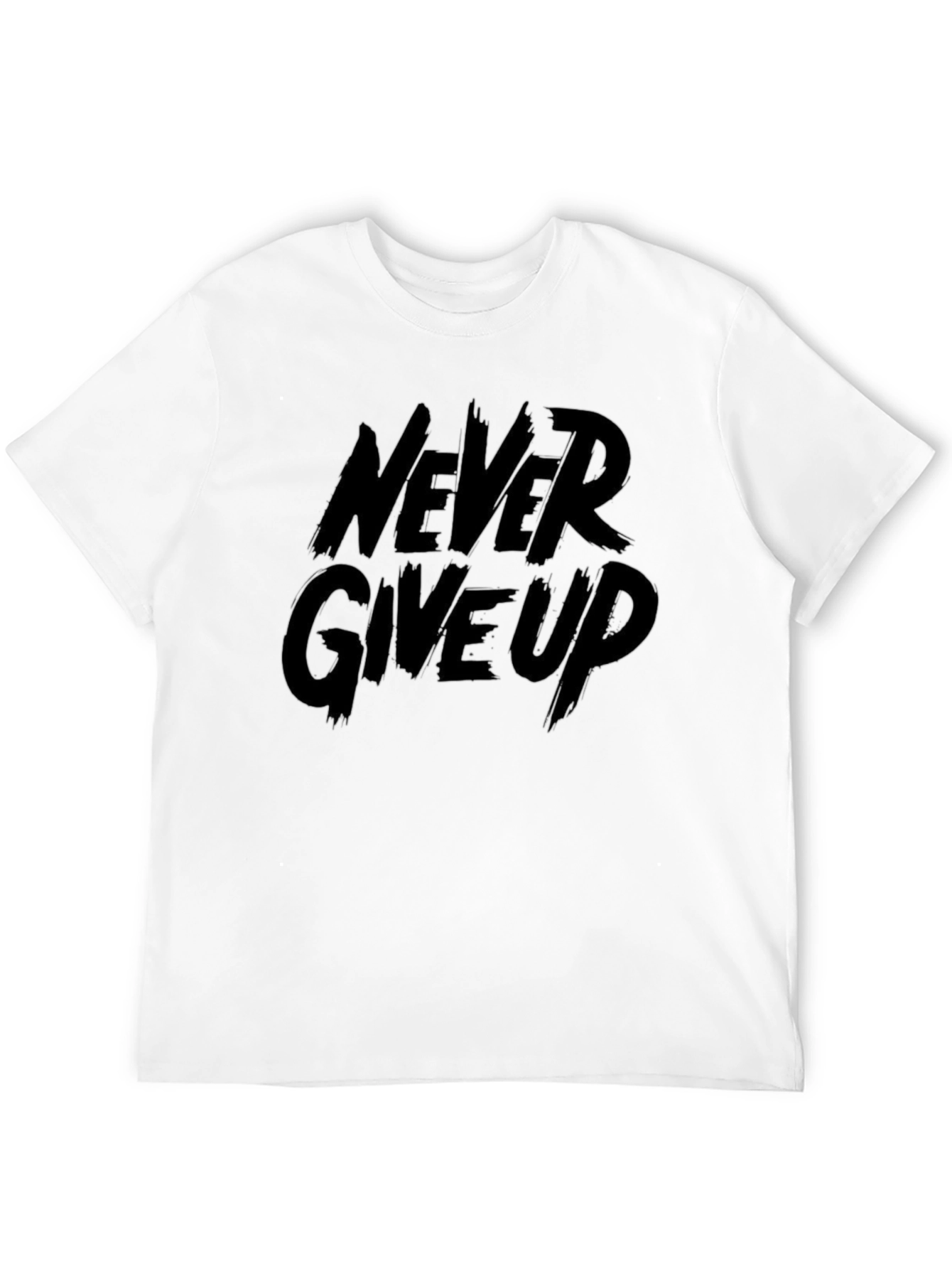 Black Never Give Up Black Graphic Tee view 12