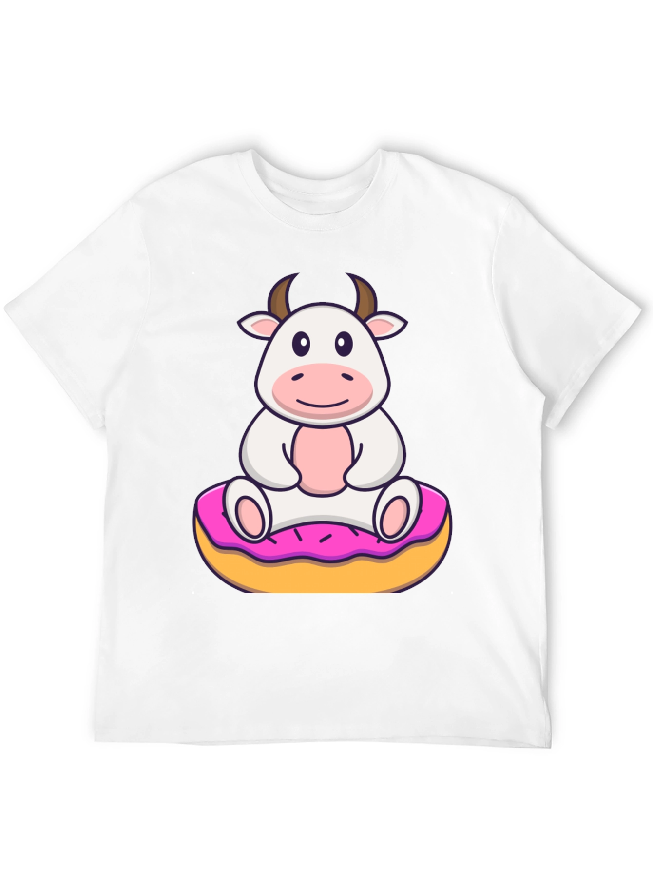 Black Cow on Donut Graphic Tee - Cute Cartoon Style view 12