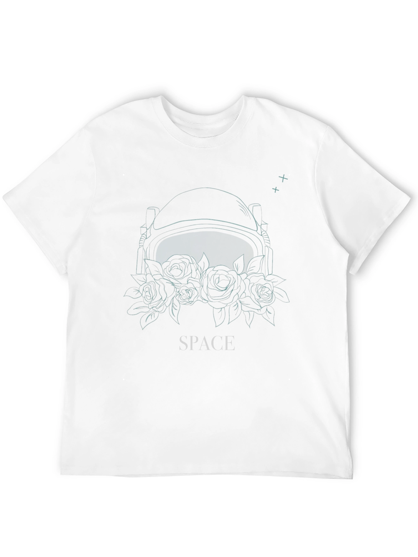 Black Space Helmet Floral Graphic Tee - Black view 12