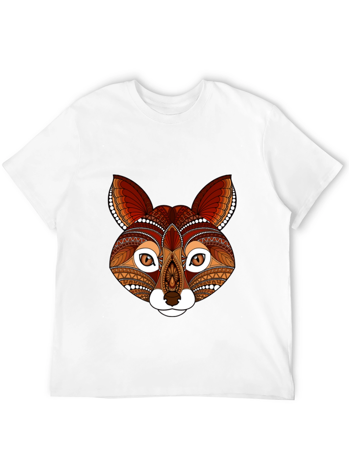 Black Fox Head Graphic Print T-Shirt view 12