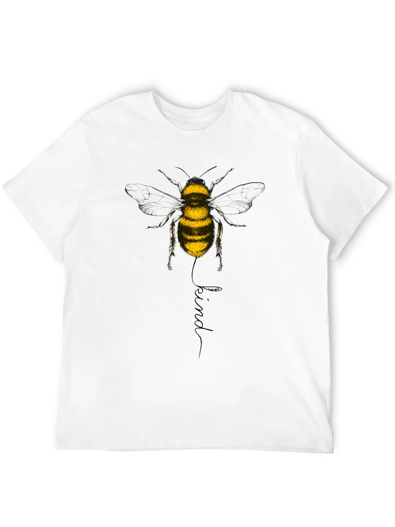 Black Kind Bee Graphic Tee - Stylish Black T-Shirt view 12