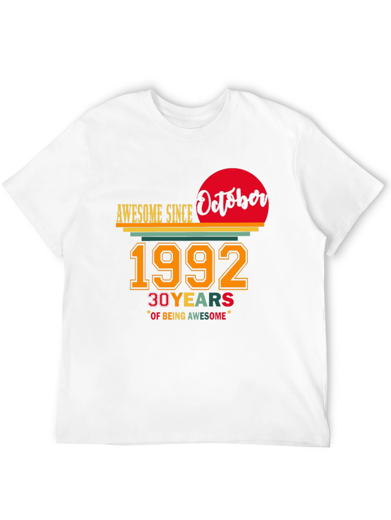 Black Awesome Since October 1992 - 30th Birthday T-Shirt view 12