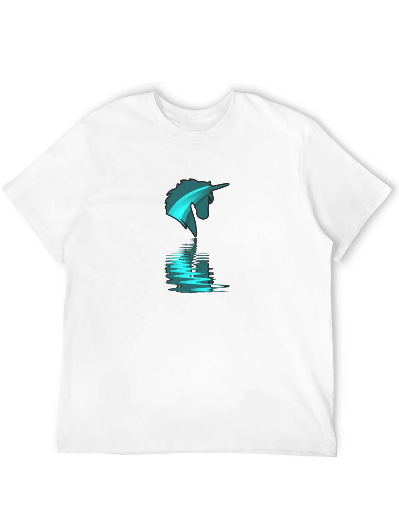 Black Unicorn Reflection Graphic T-Shirt view 12