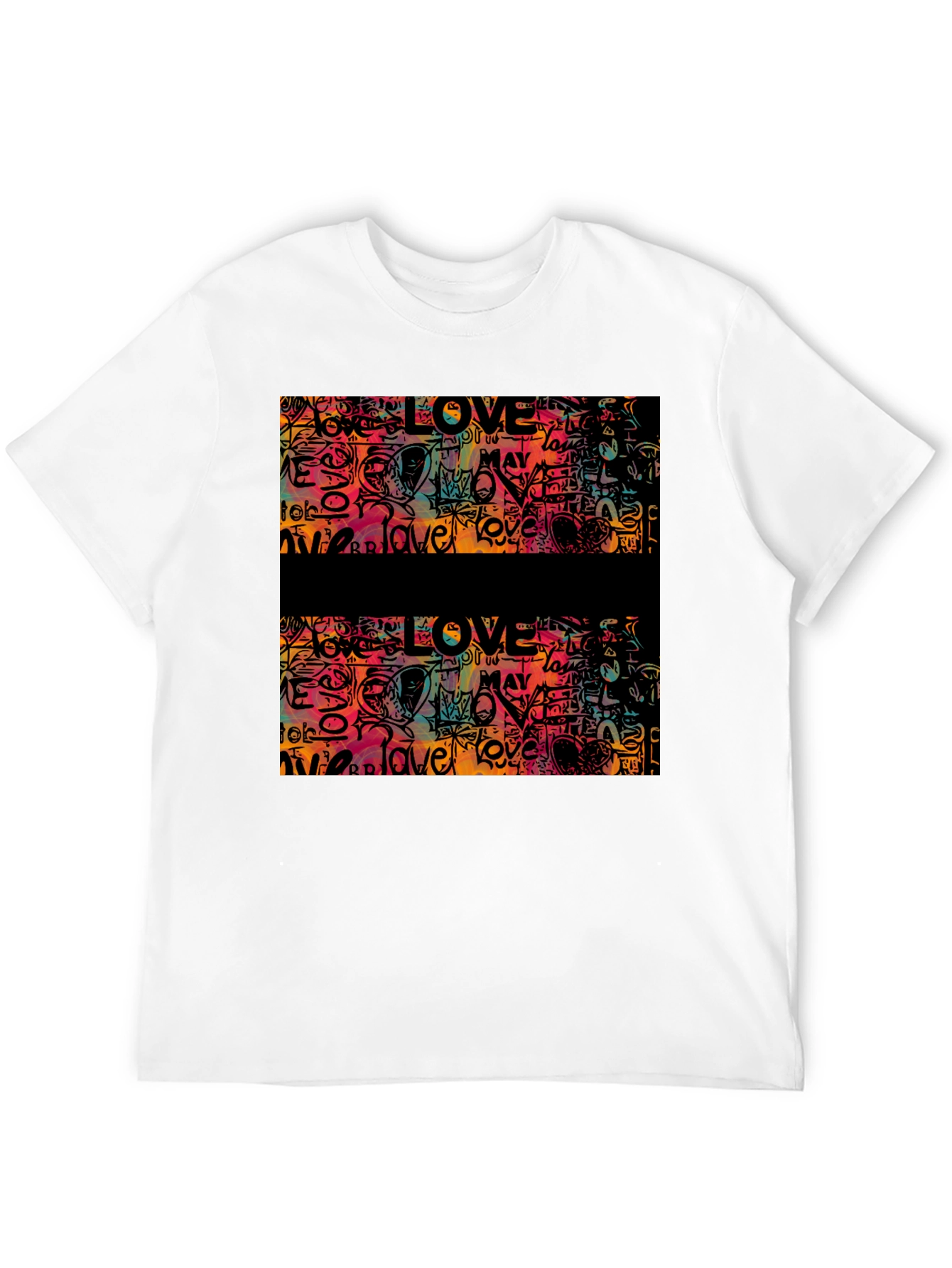 Black Love Graffiti Graphic Tee - Men's Black T-Shirt view 12