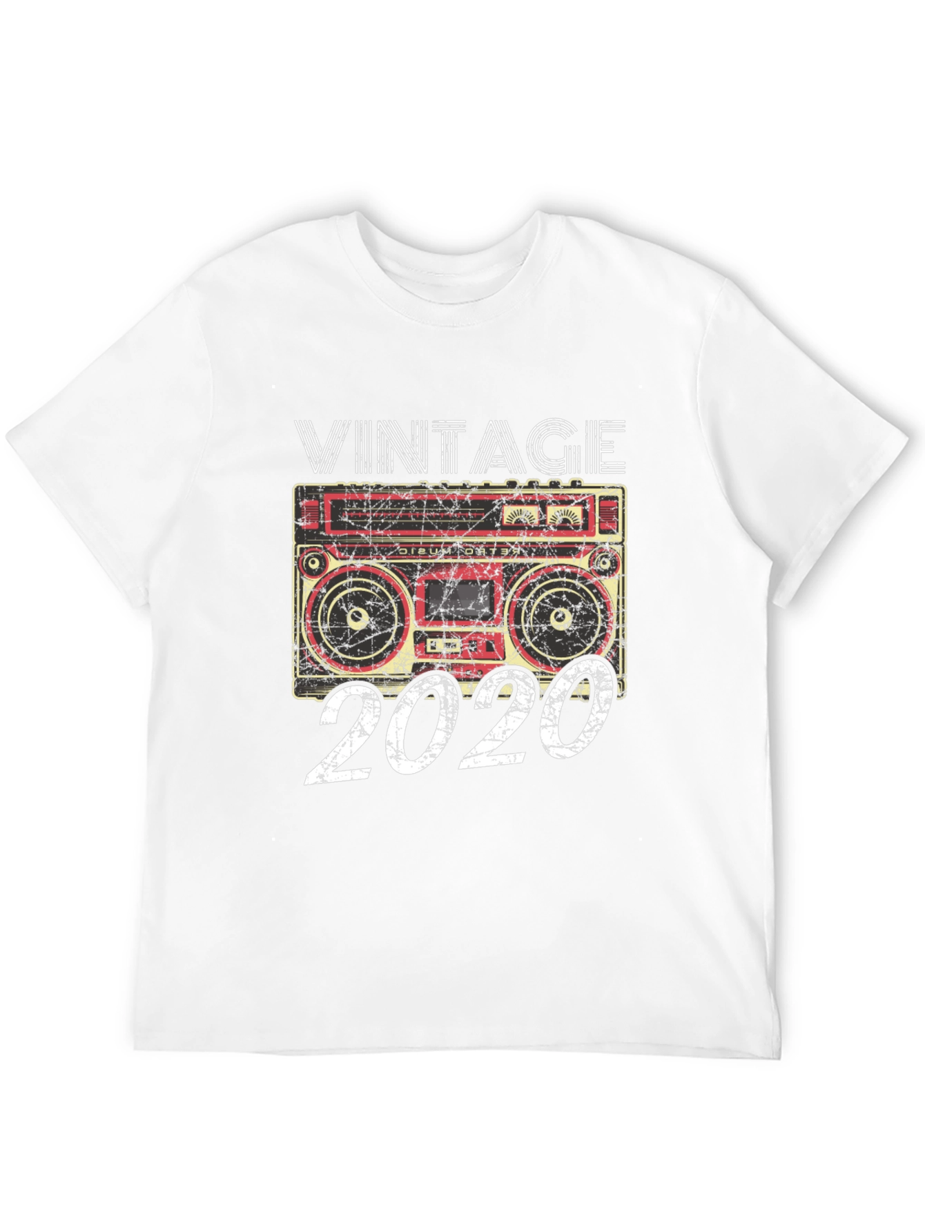 Black Vintage 2020 Boombox T-Shirt view 12