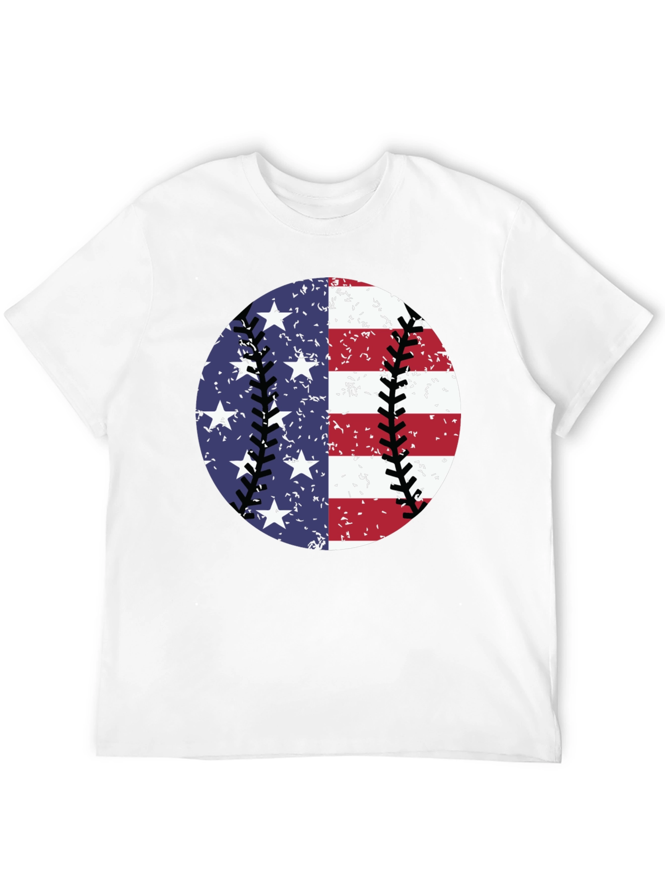 Black Patriotic Baseball T-Shirt: Stars & Stripes Tee view 12