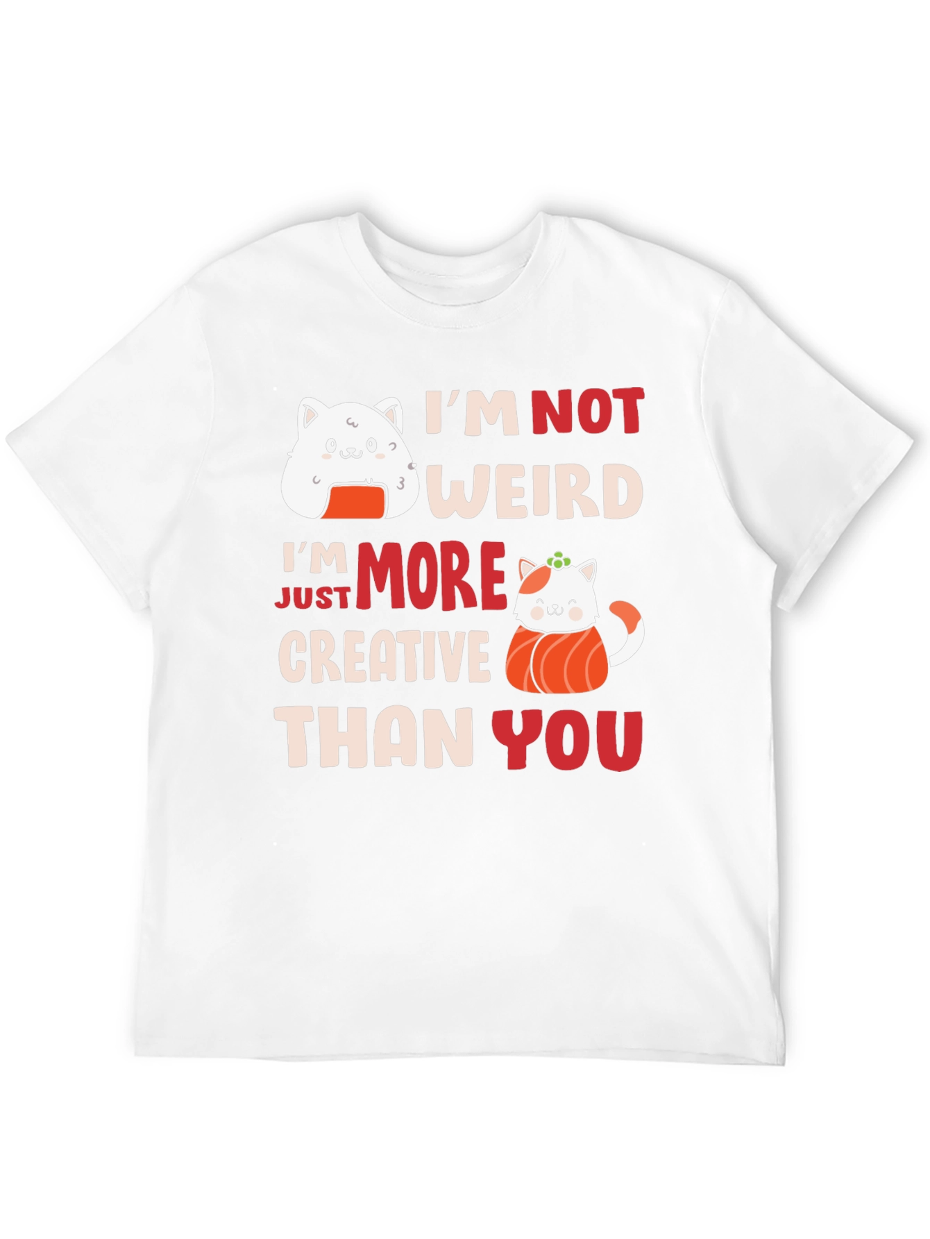 Black Sushi Cat Funny Creative Graphic T-Shirt view 12