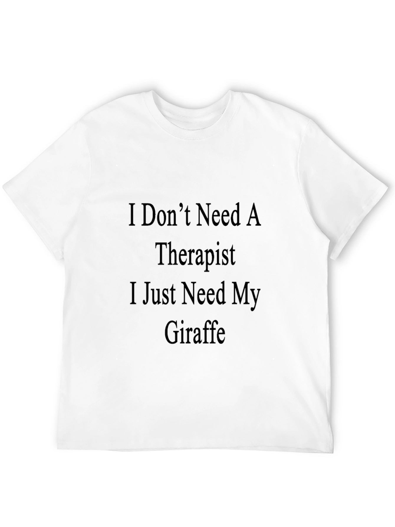 Black Funny Giraffe T-Shirt - I Don't Need A Therapist Tee view 12