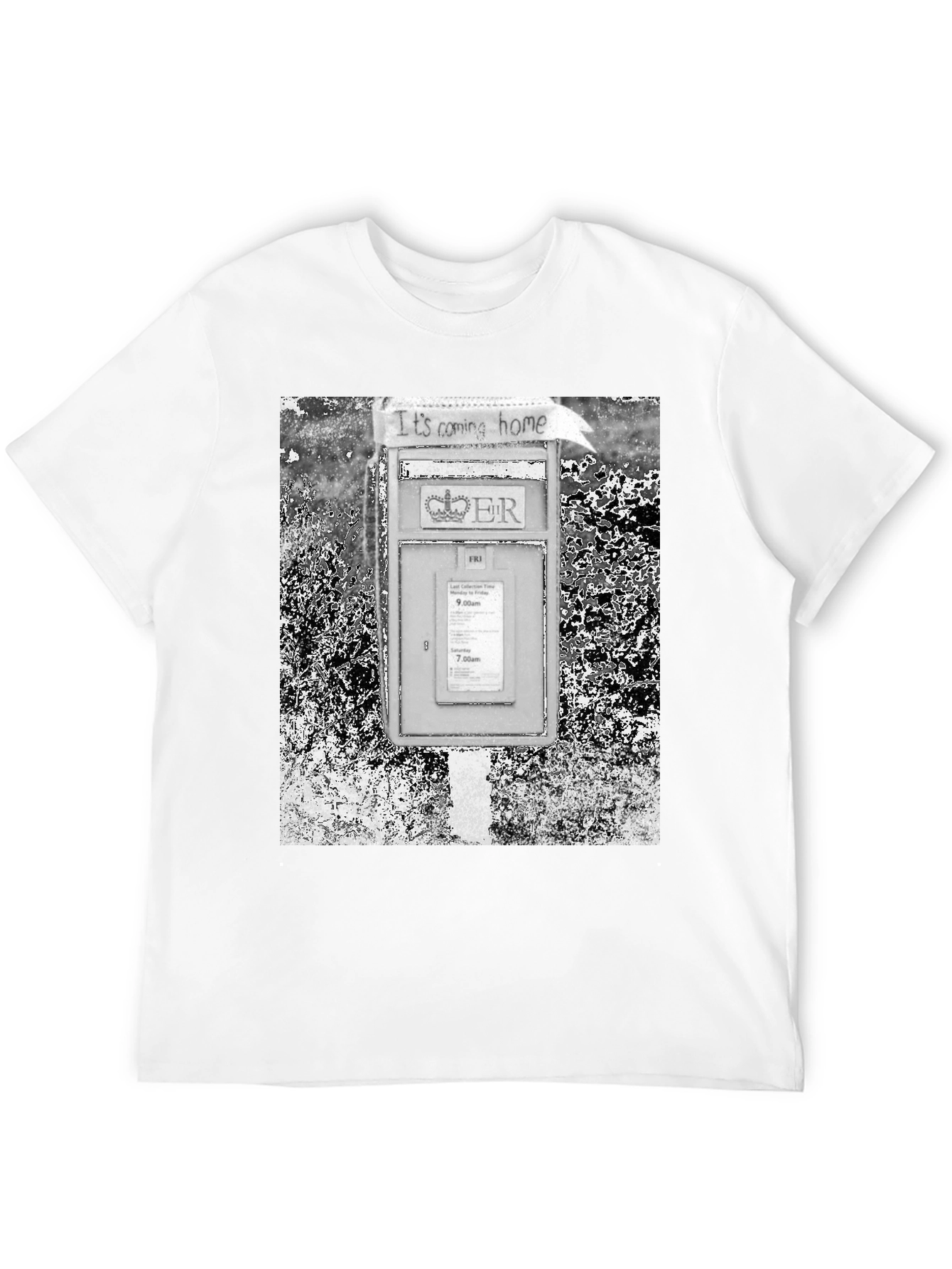 Black Retro British Mailbox T-Shirt view 12