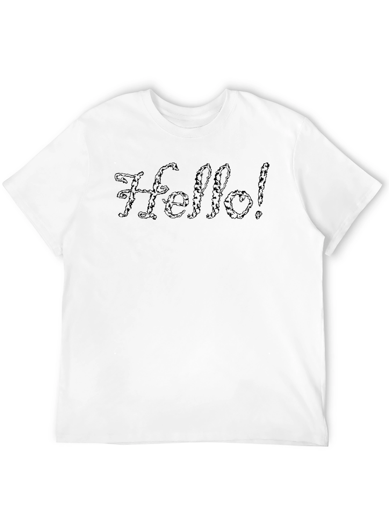 Black Hello! Black Graphic Print Men's T-Shirt view 12
