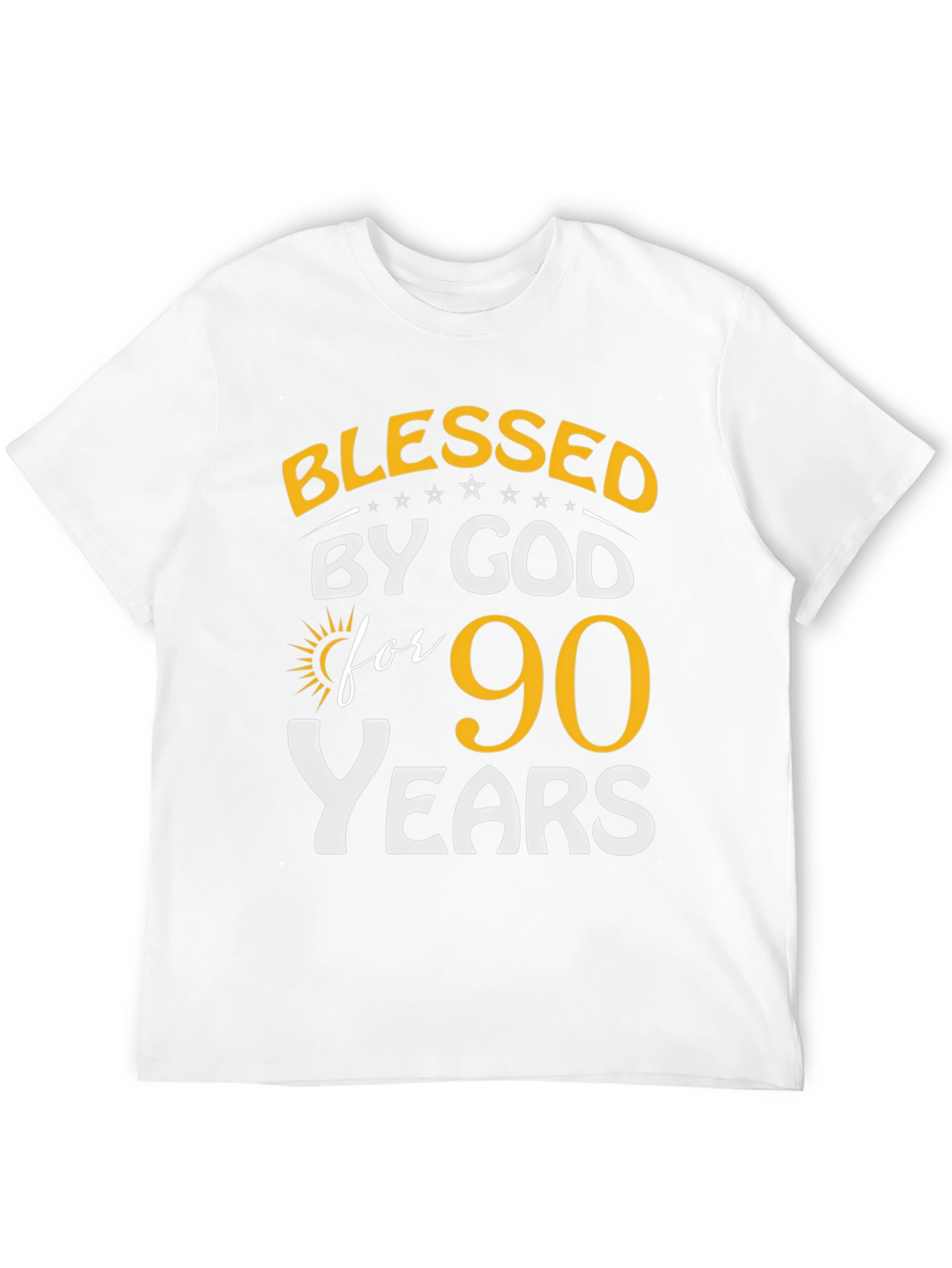 Black Blessed by God 90 Years T-Shirt view 12