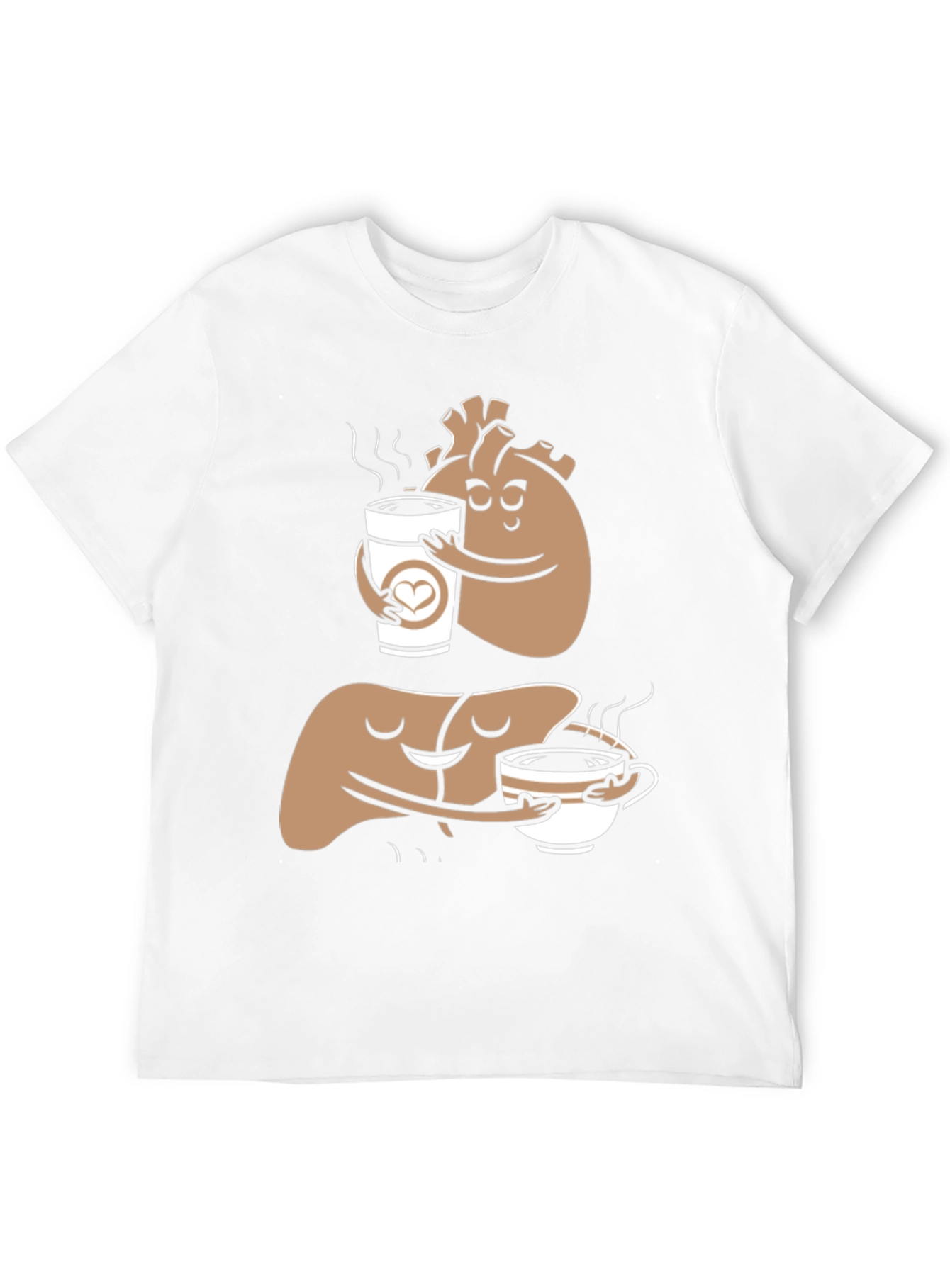 Black Anatomical Heart & Liver Coffee T-Shirt view 12
